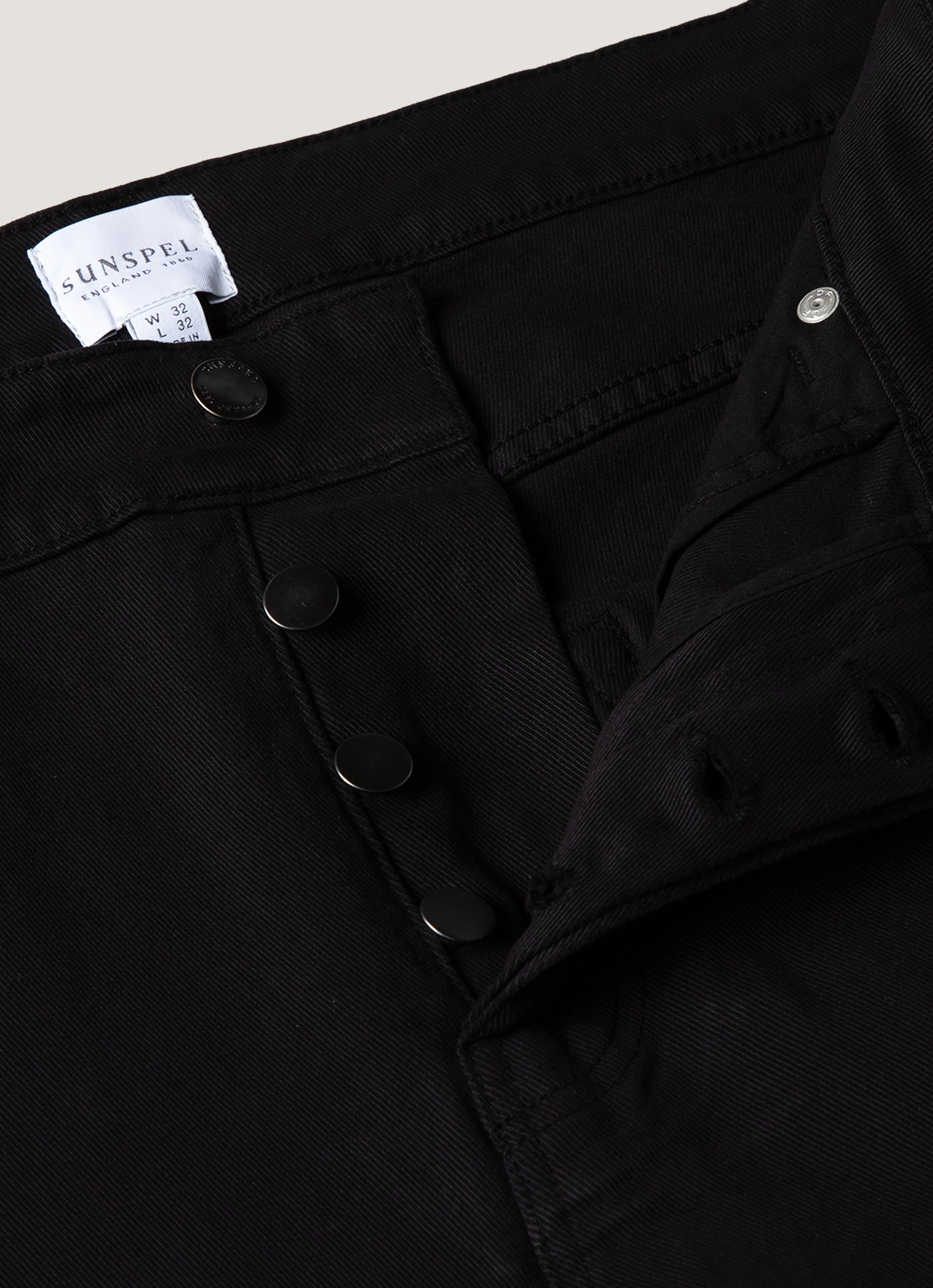 Men's Cotton Drill 5 Pocket Trouser in Black - Image 4