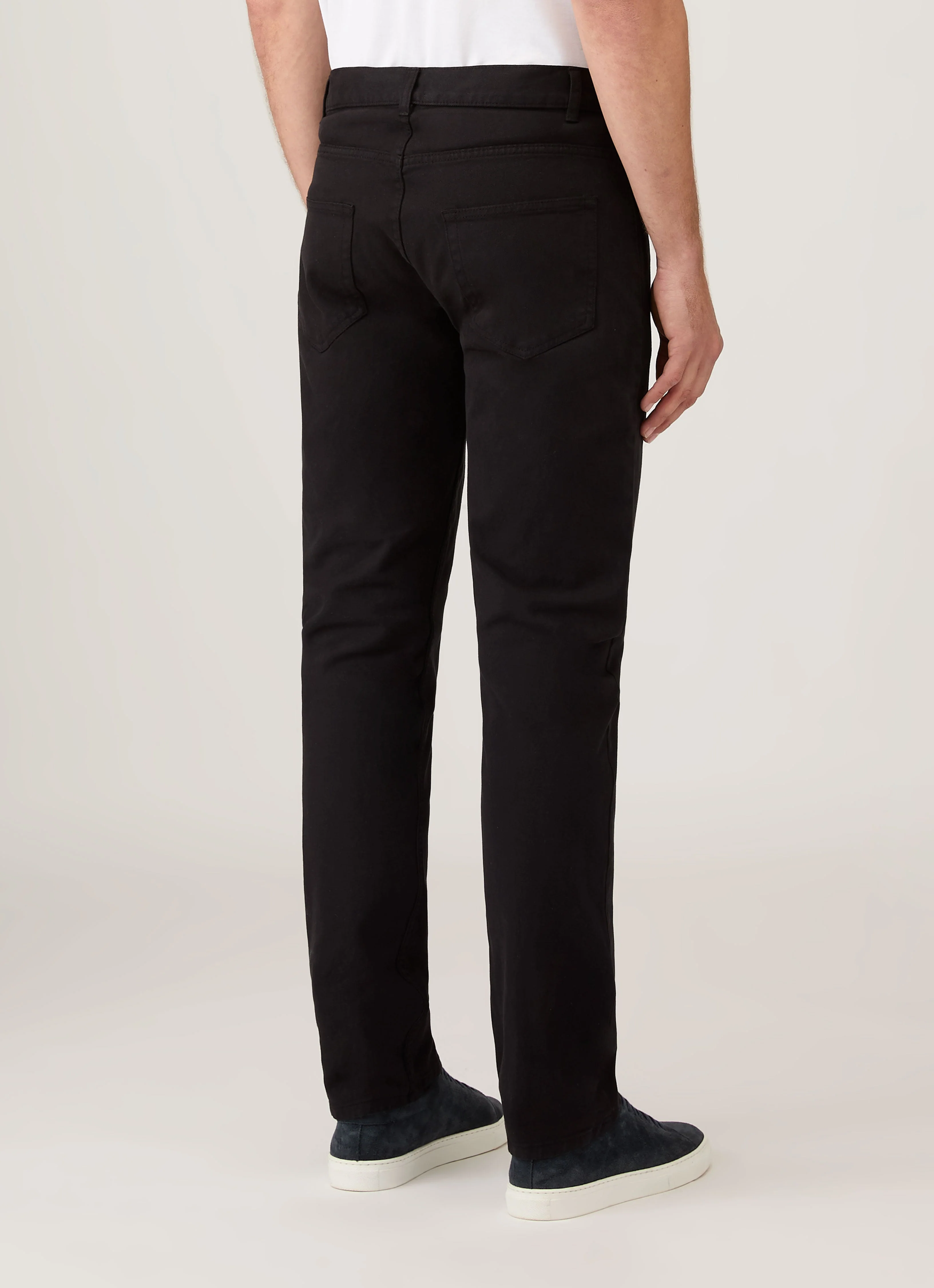 Men's Cotton Drill 5 Pocket Trouser in Black - Image 5