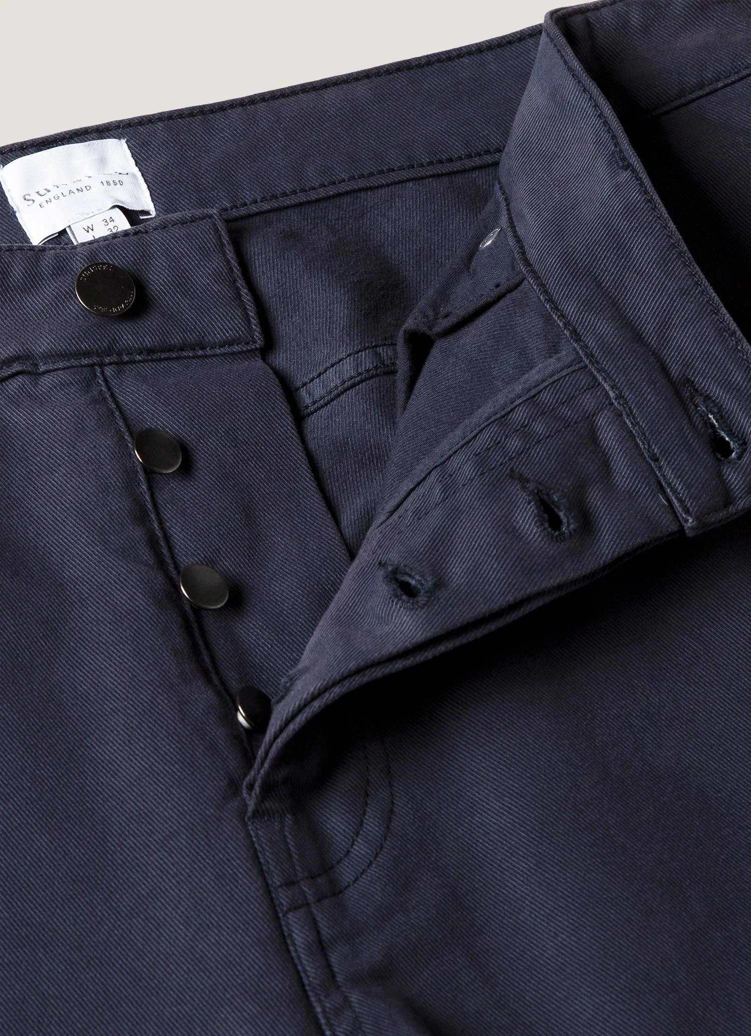 Men's Cotton Drill 5 Pocket Trouser in Navy - Image 4