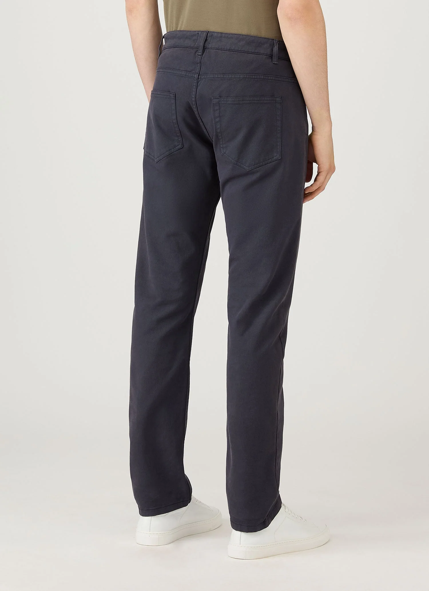 Men's Cotton Drill 5 Pocket Trouser in Navy - Image 5