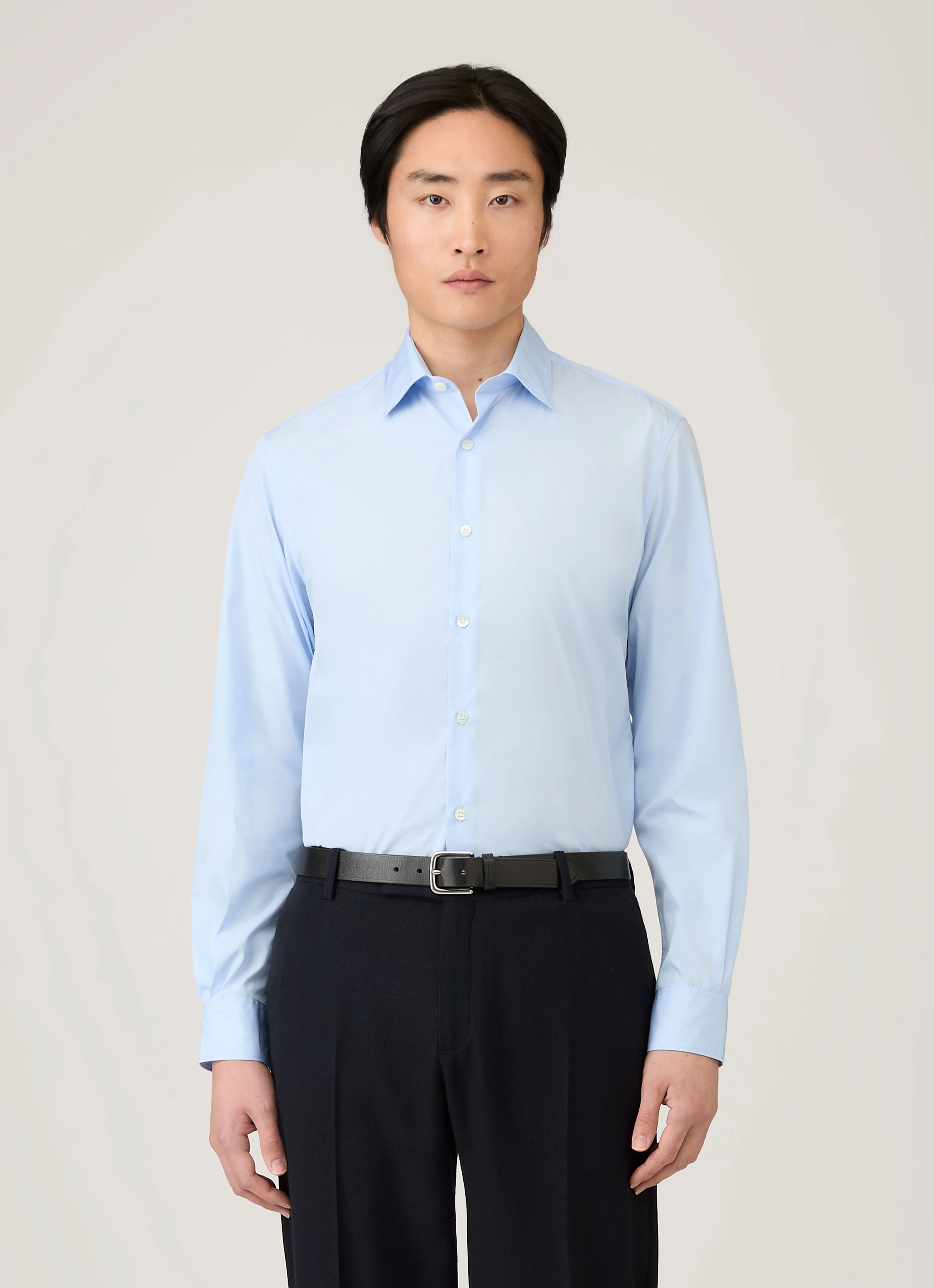 Men's Smart Poplin Shirt in Light Blue - Image 2