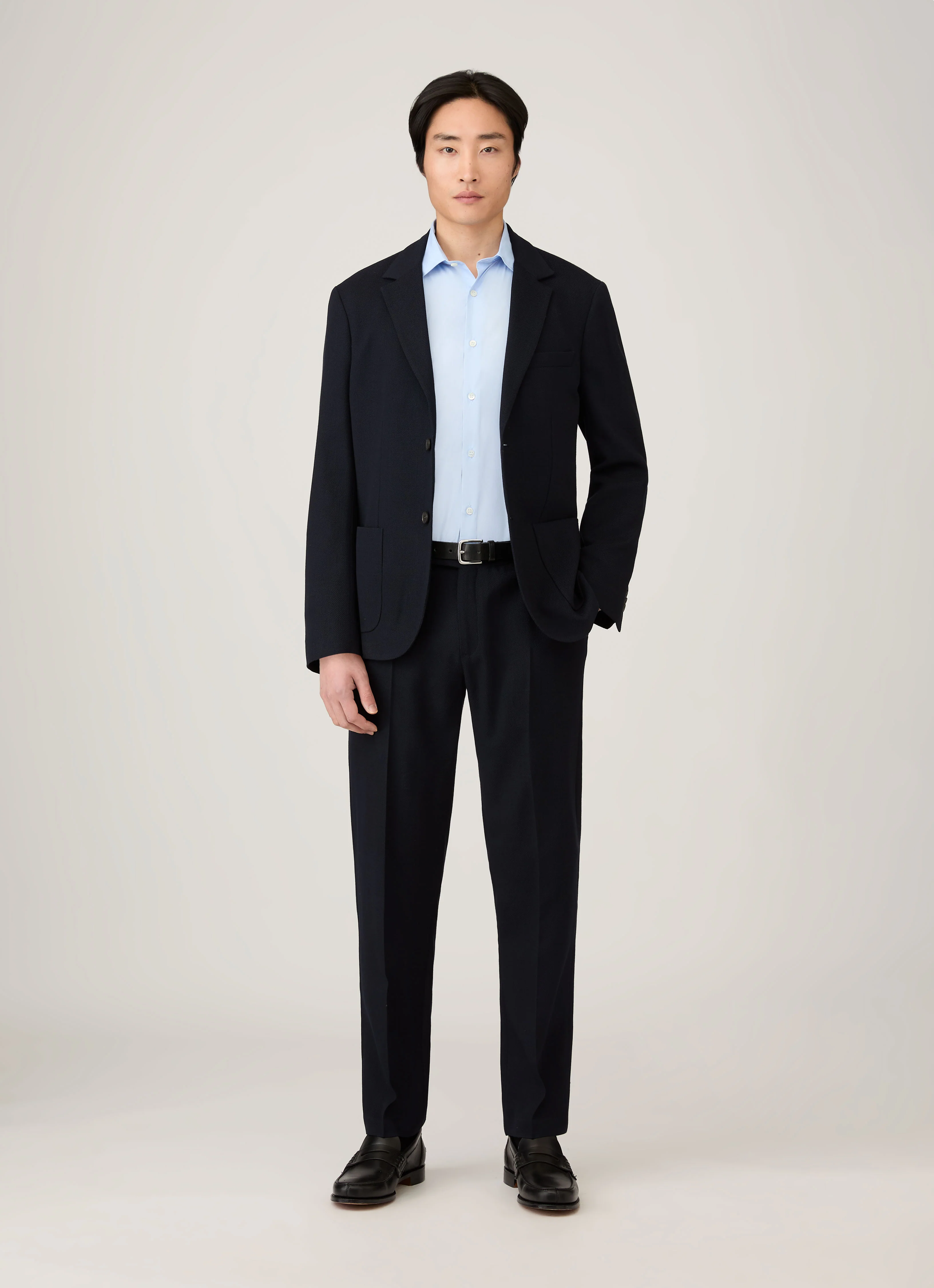 Men's Smart Poplin Shirt in Light Blue - Image 3