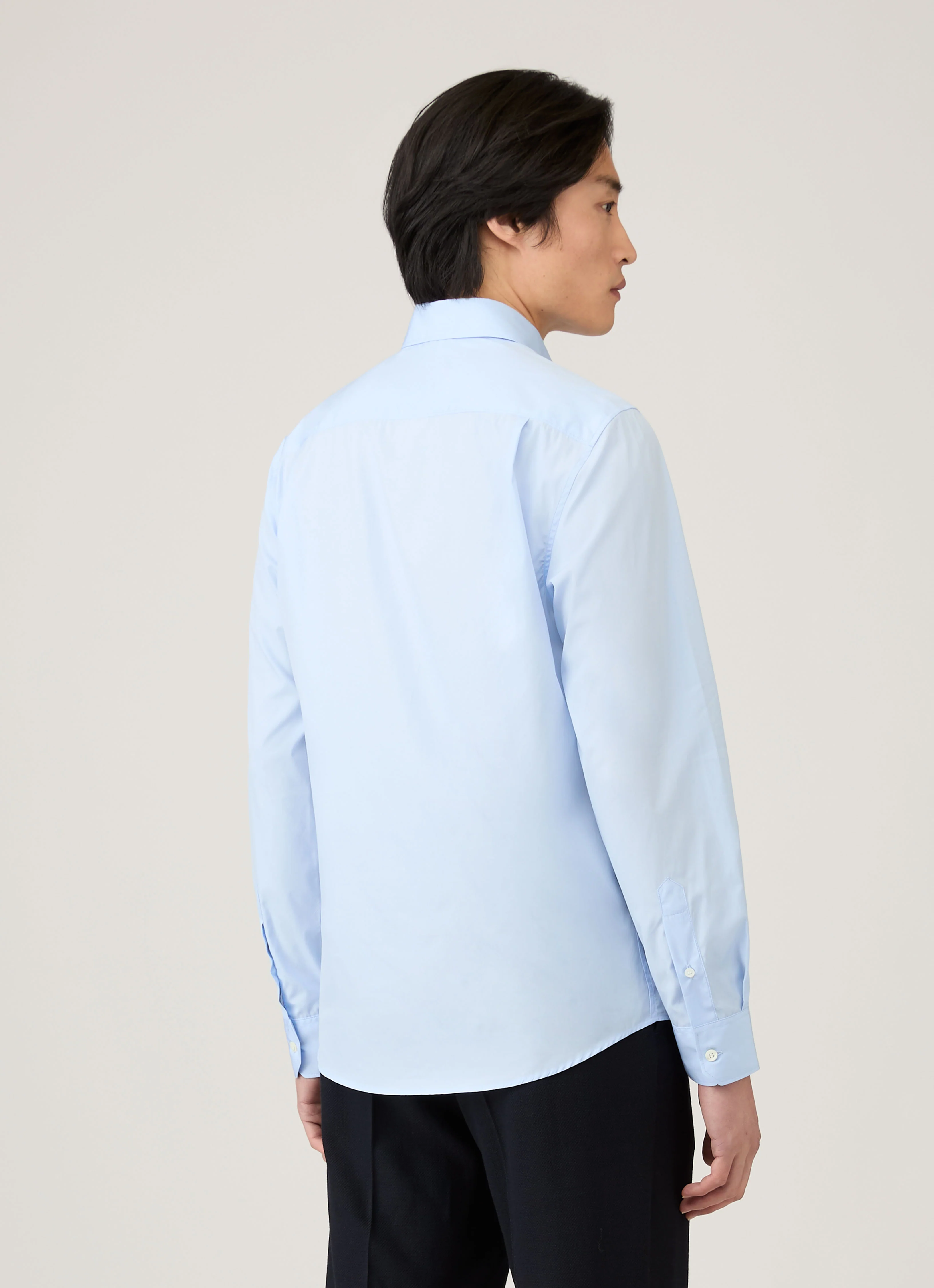 Men's Smart Poplin Shirt in Light Blue - Image 5