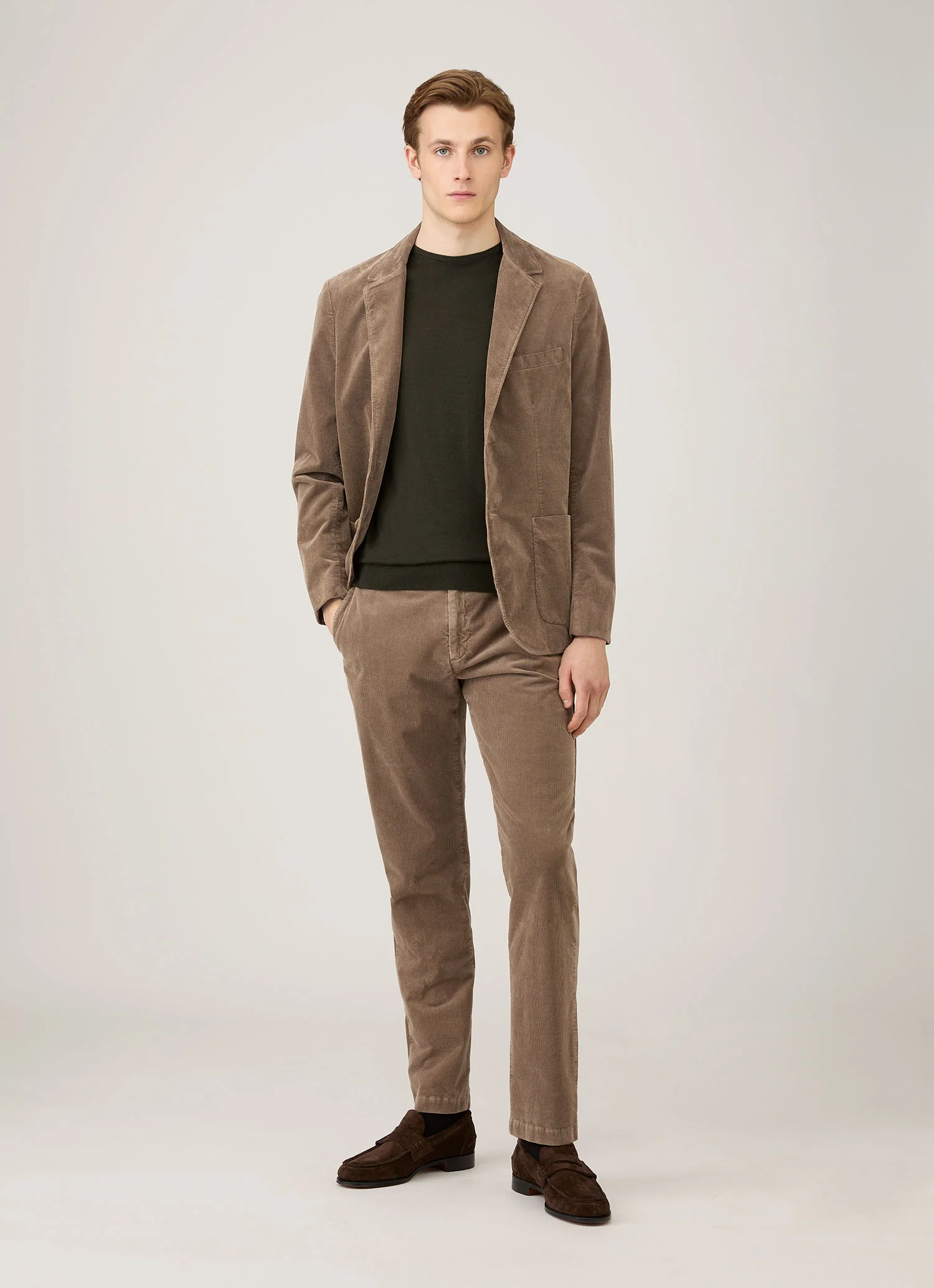 Men's Extra-Fine Merino Crew Neck in Dark Green - Image 3