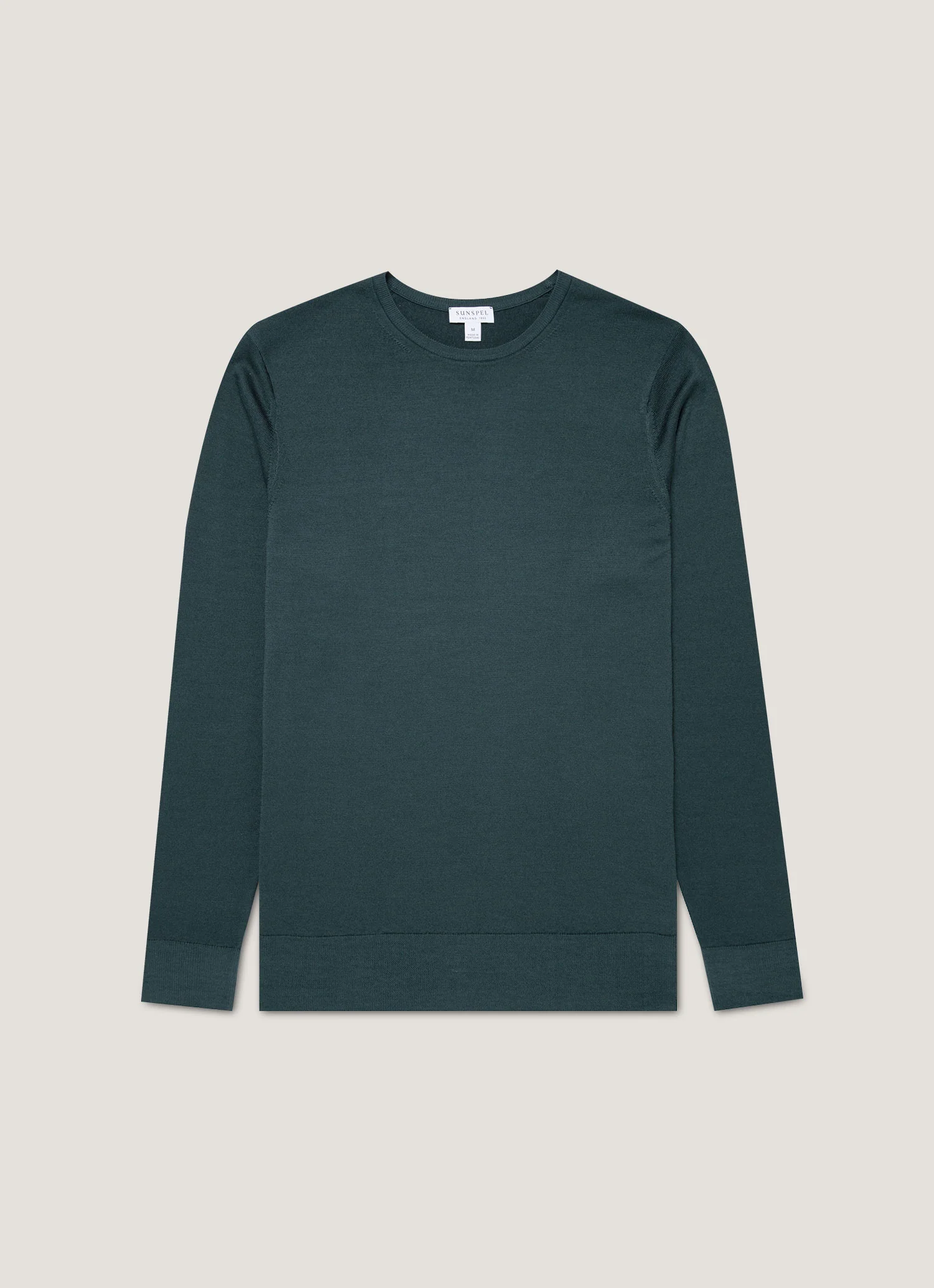 Men's Extra-Fine Merino Crew Neck in Dark Petrol