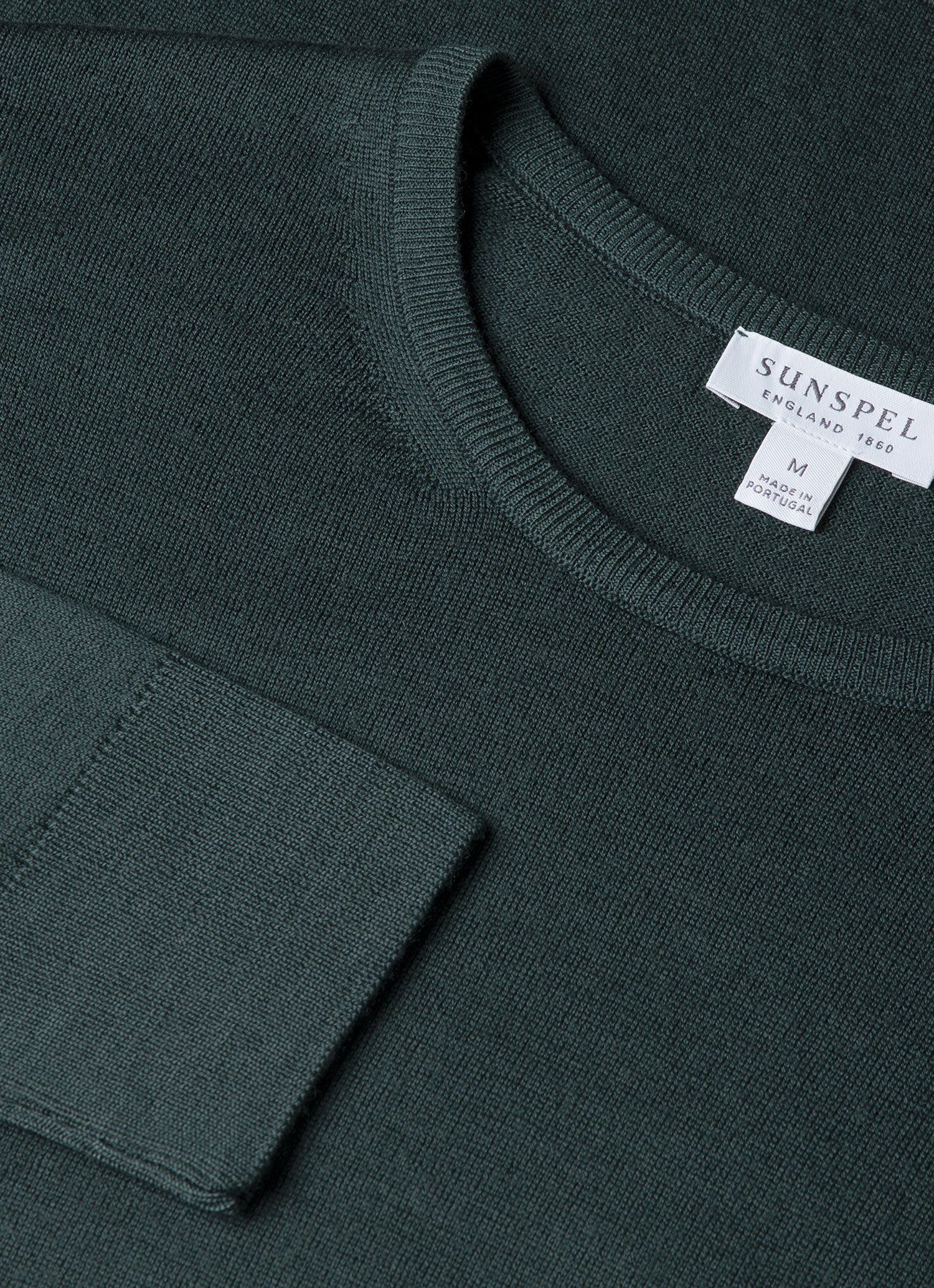 Men's Extra-Fine Merino Crew Neck in Dark Petrol - Image 4