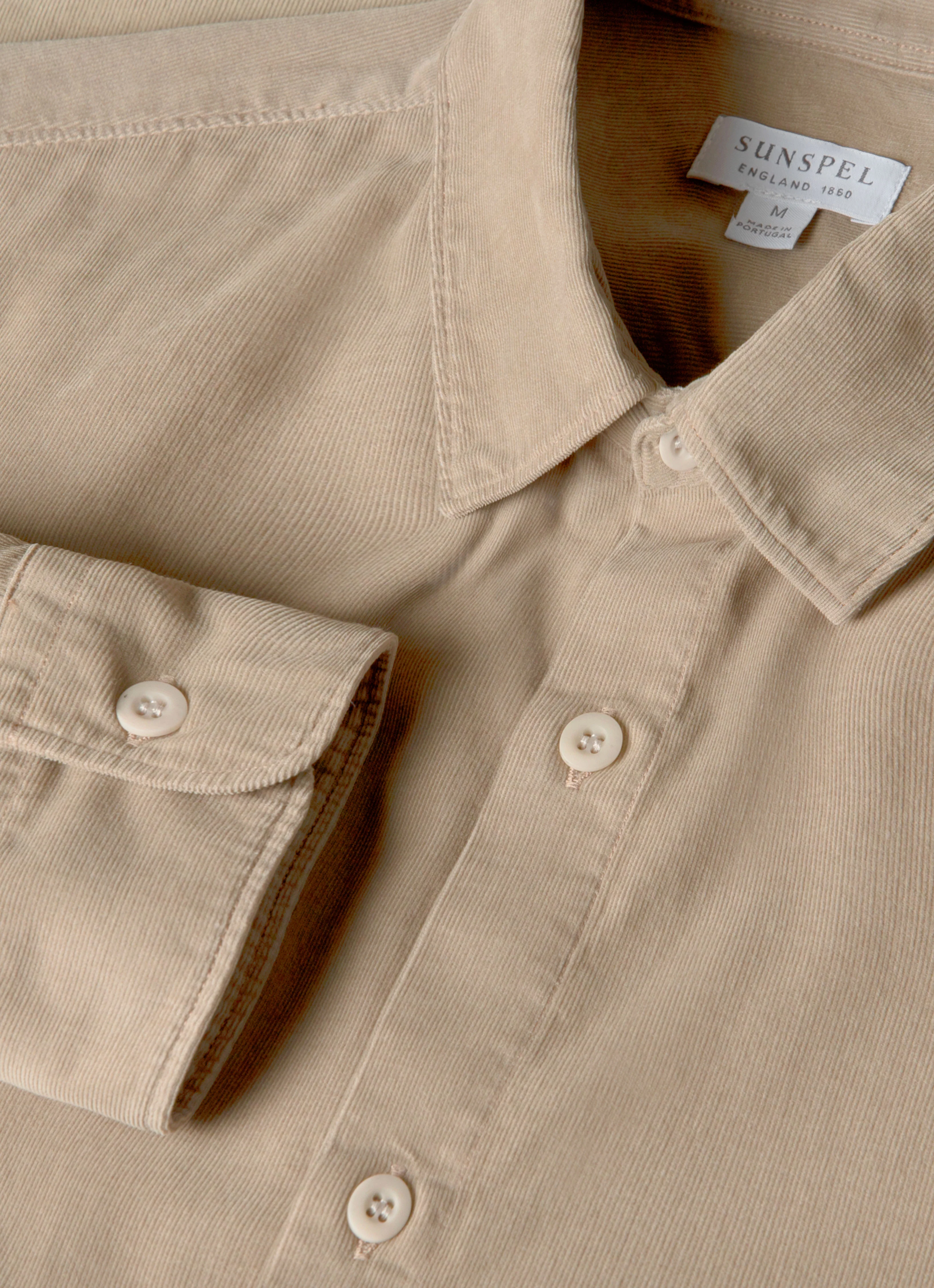 Men's Fine Cord Shirt in Fog - Image 4