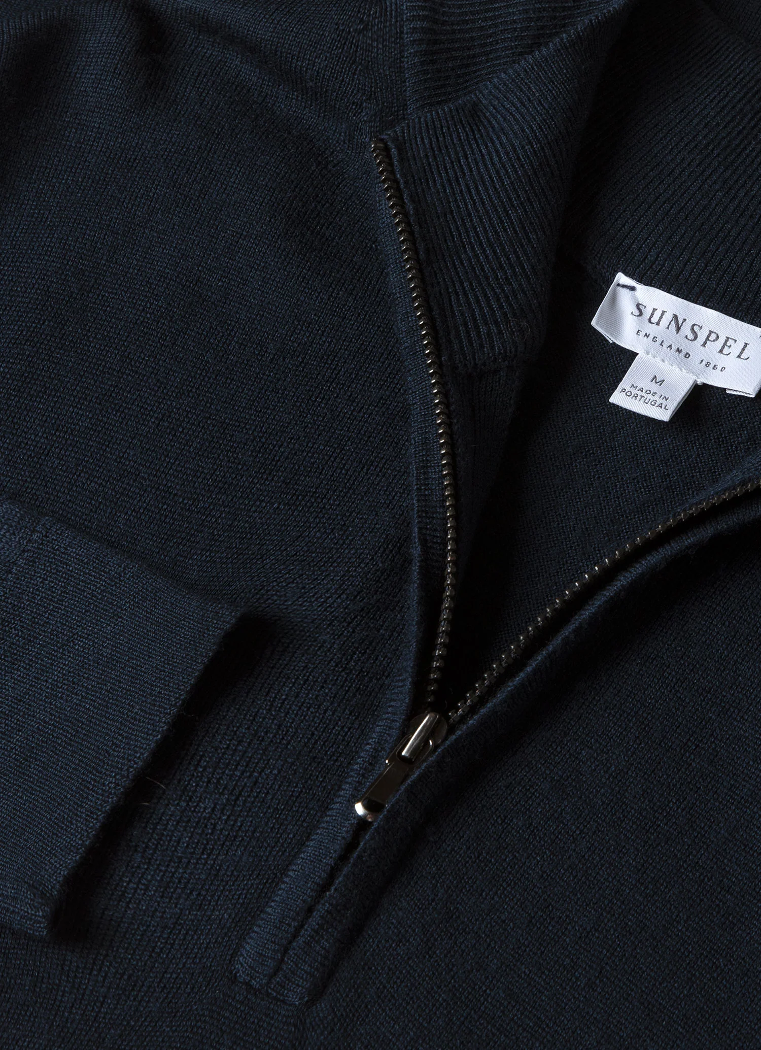 Men's Extra-Fine Merino Zip Neck in Light Navy - Image 4