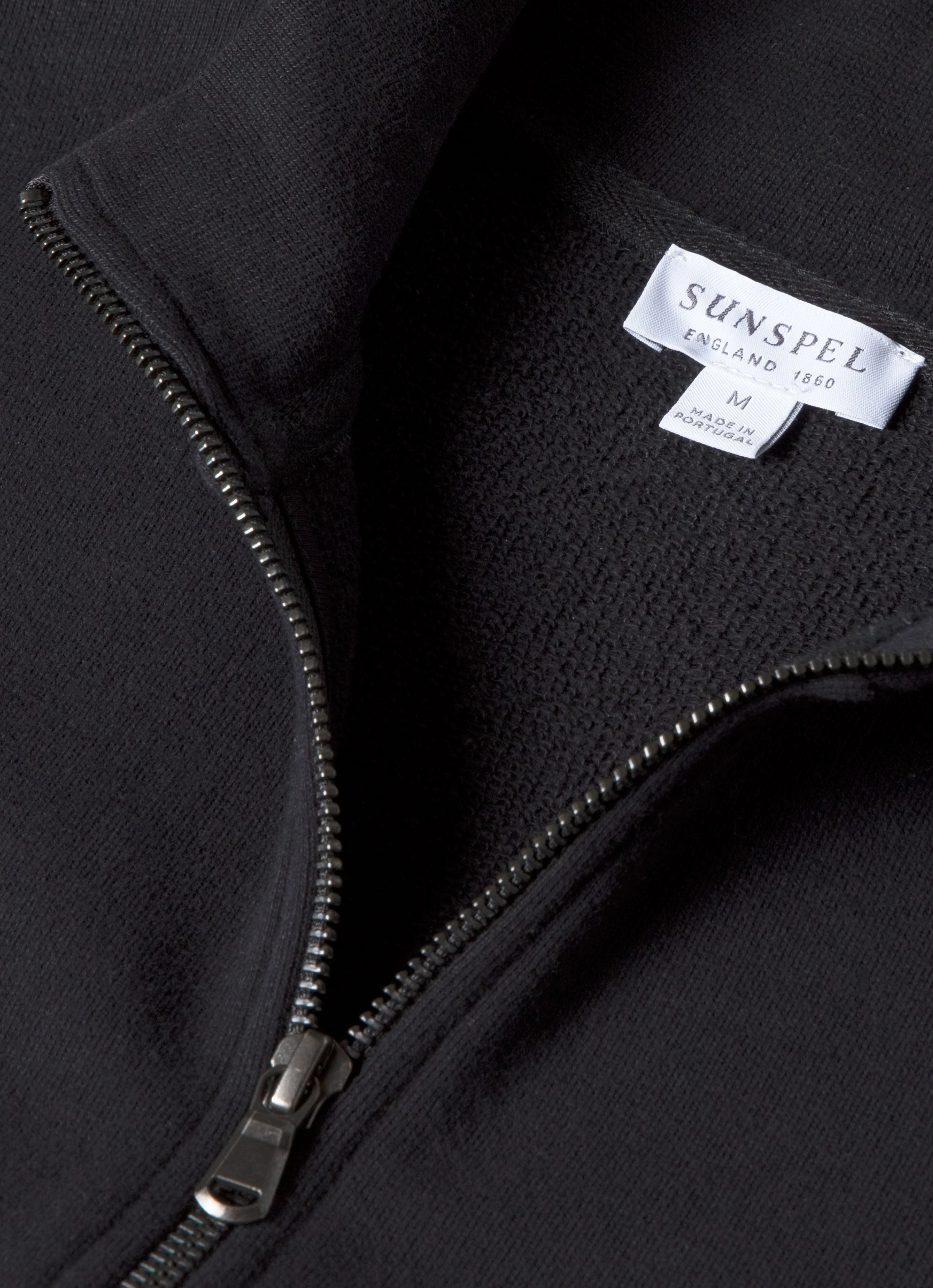 Men's Half Zip Loopback Sweatshirt in Black - Image 4
