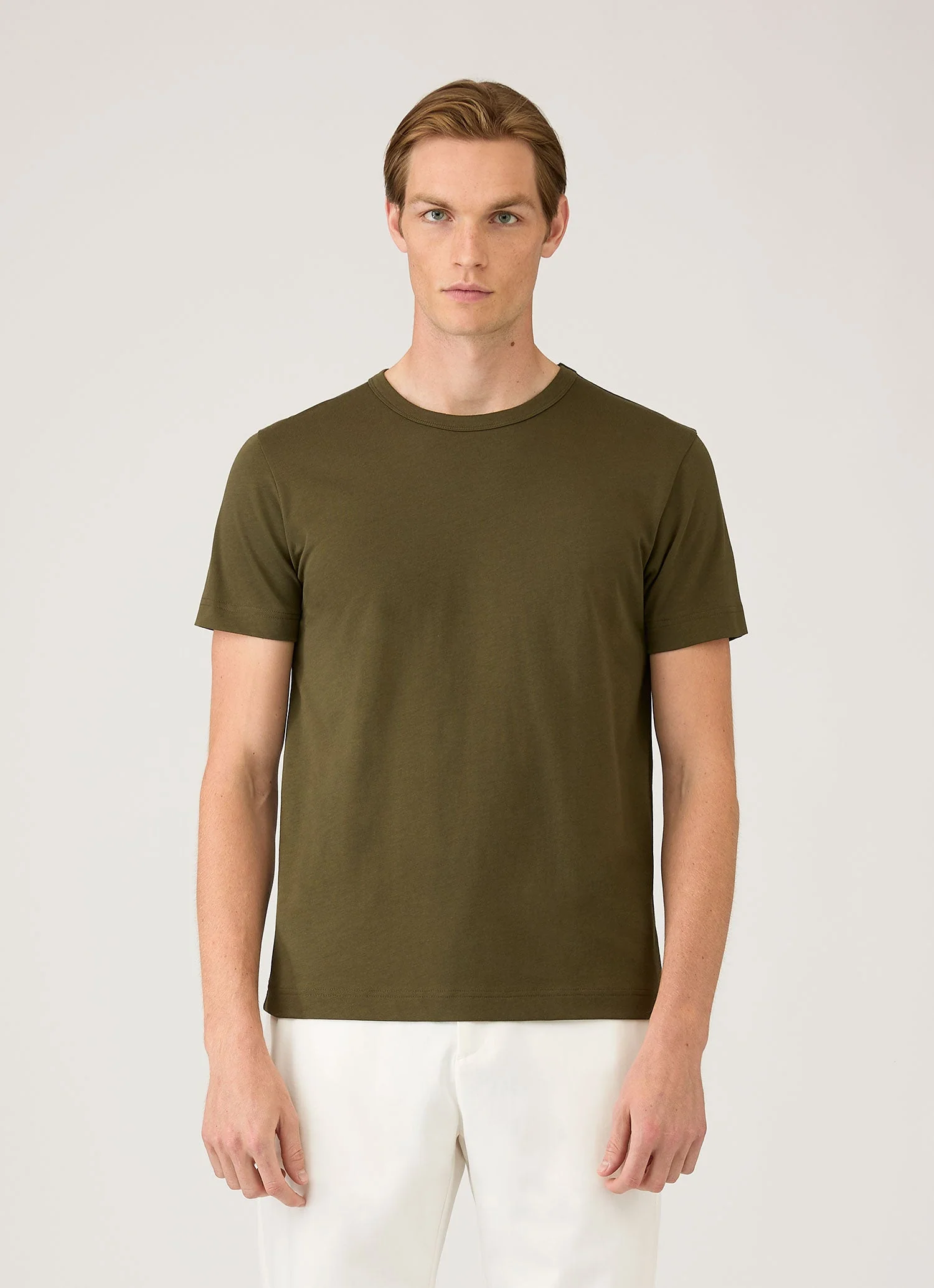 Men's Heavyweight Jersey T-shirt in Deep Olive - Image 2