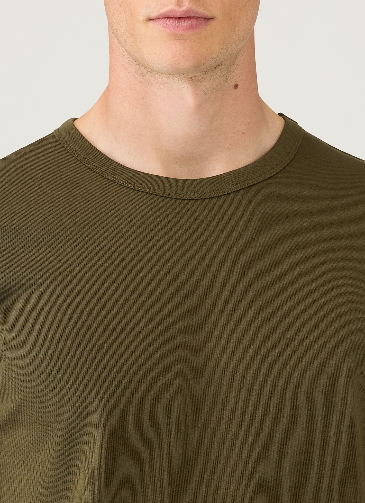 Men's Heavyweight Jersey T-shirt in Deep Olive - Image 6