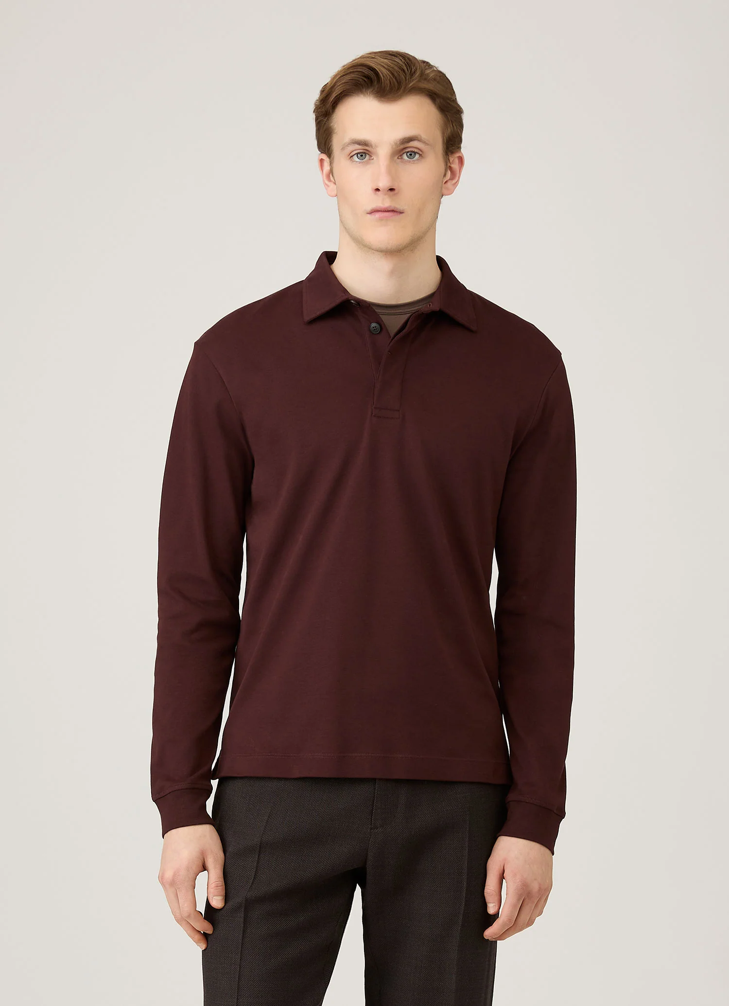 Men's Heavyweight Rugby Polo Shirt in Bakelite - Image 2