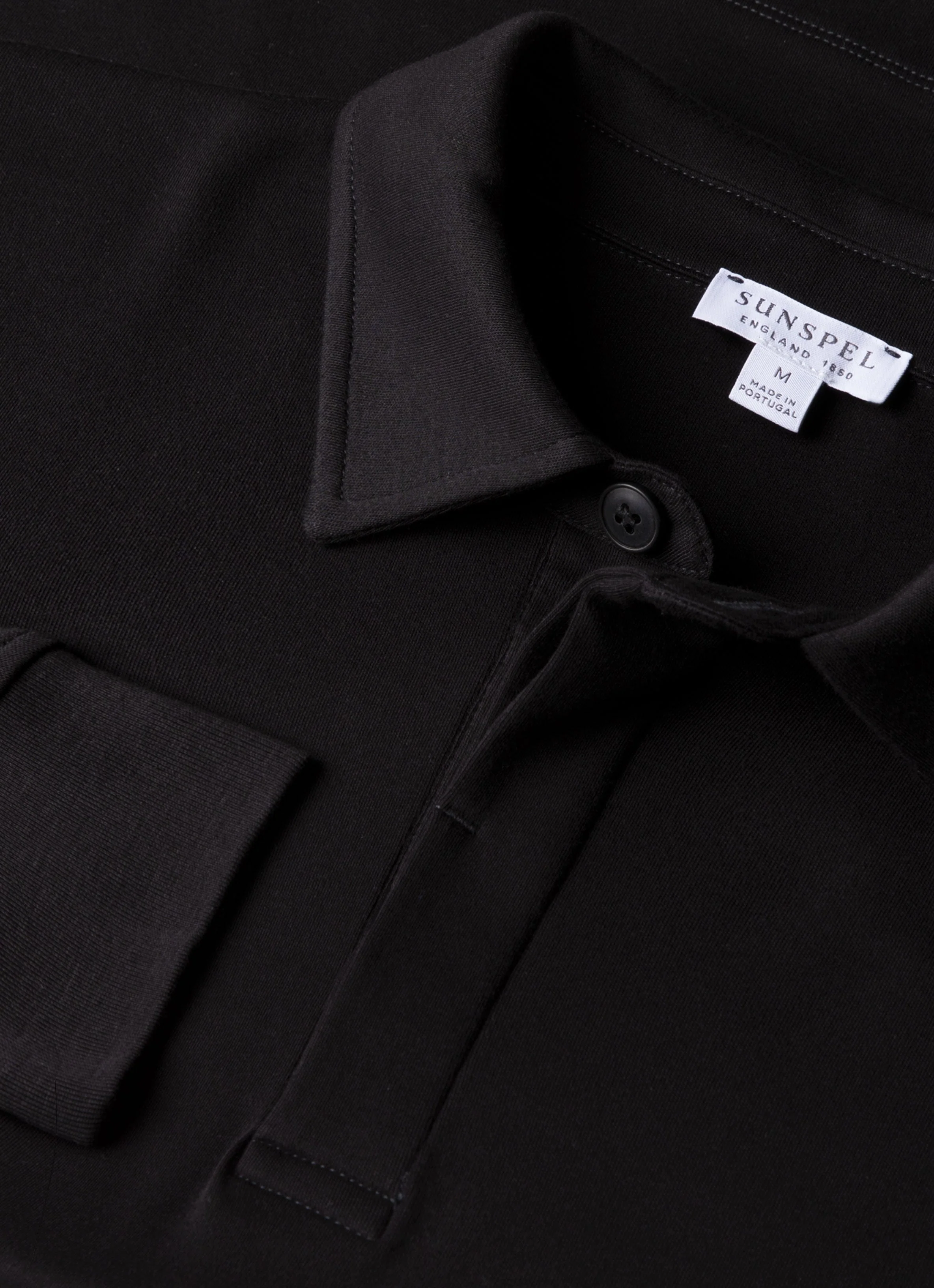Men's Heavyweight Rugby Polo Shirt in Black - Image 4