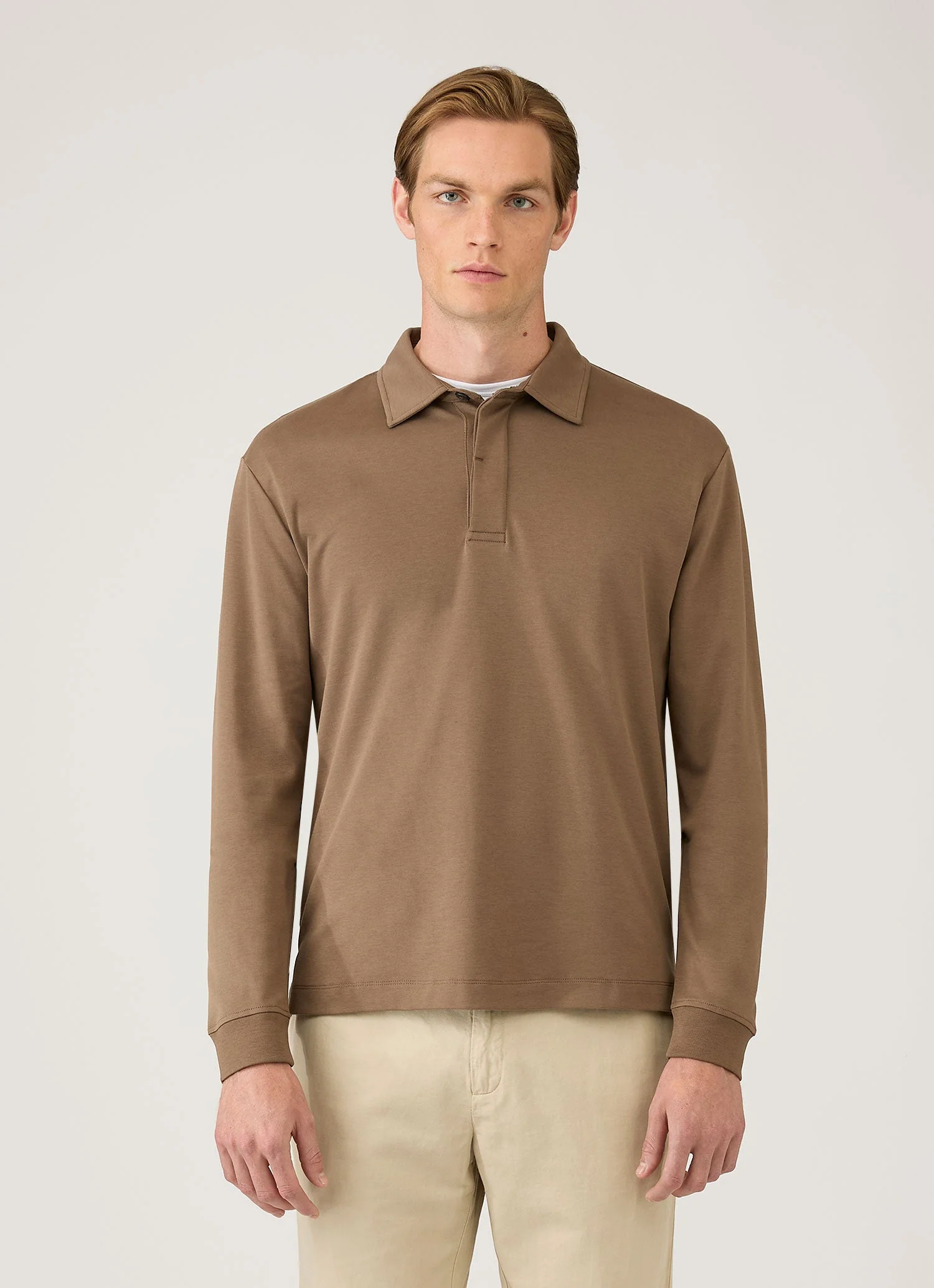 Men's Heavyweight Rugby Polo Shirt in Dark Cedar - Image 2