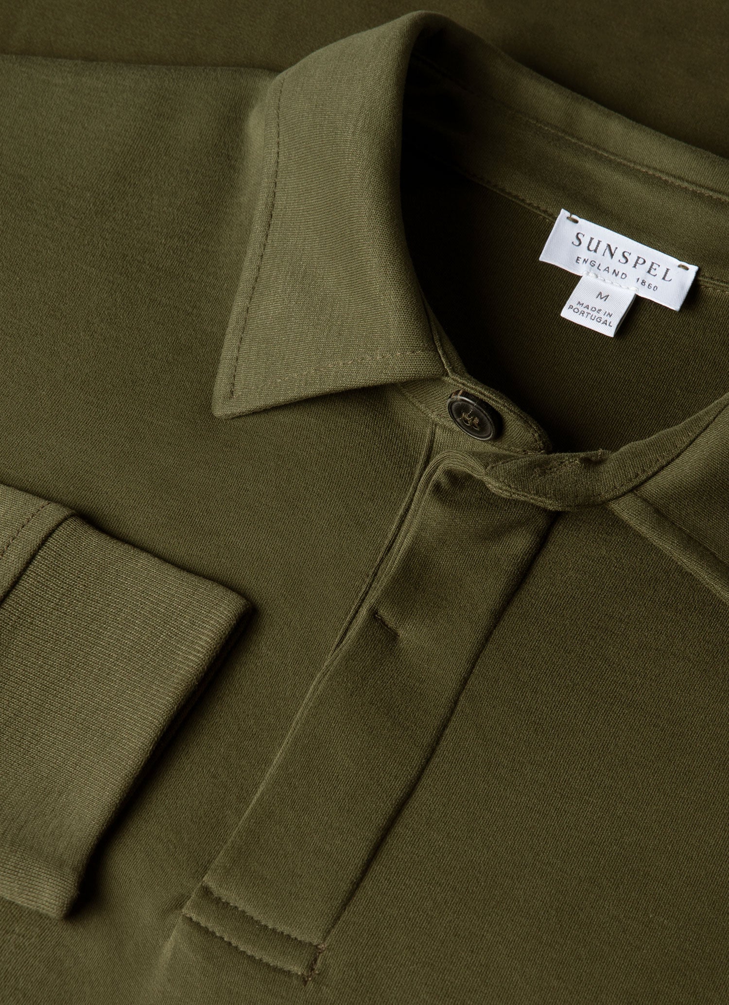 Men's Heavyweight Rugby Polo Shirt in Deep Olive - Image 4