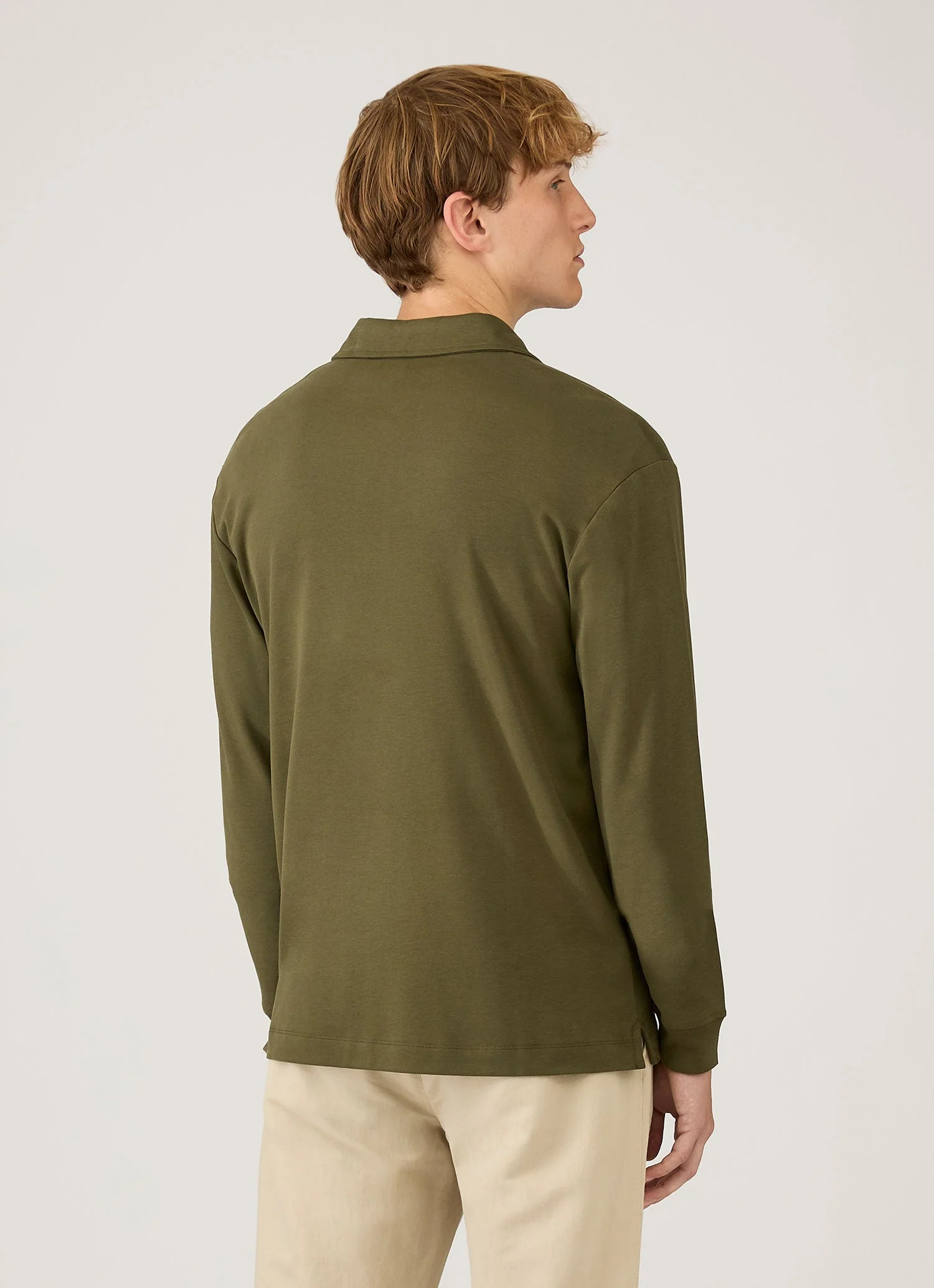 Men's Heavyweight Rugby Polo Shirt in Deep Olive - Image 5