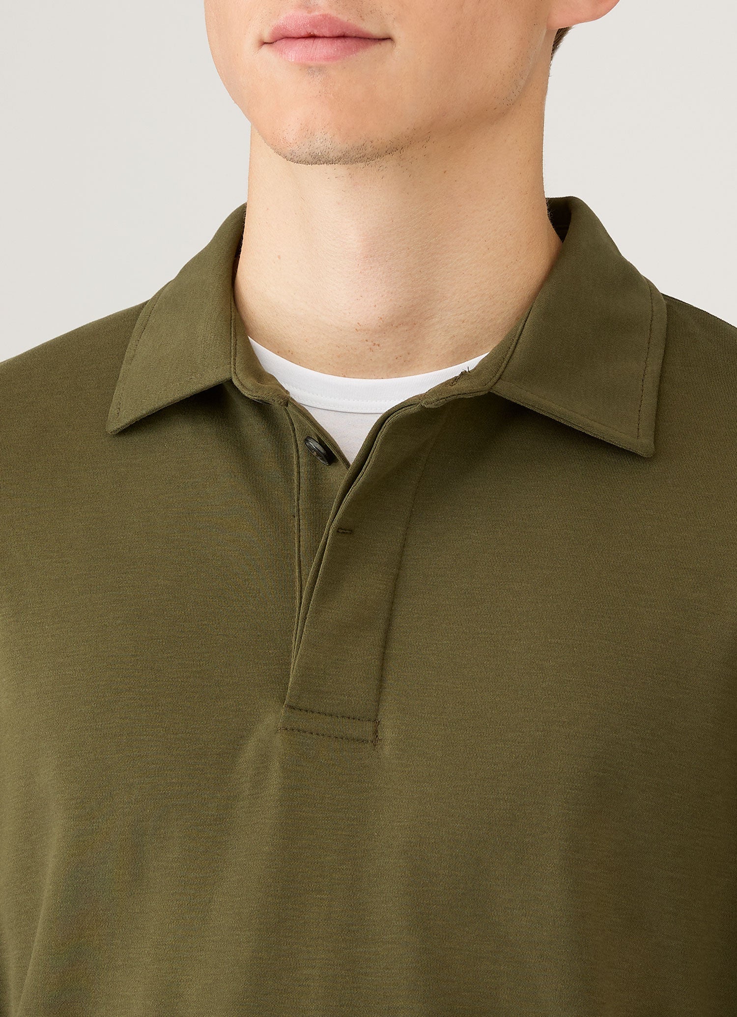 Men's Heavyweight Rugby Polo Shirt in Deep Olive - Image 6
