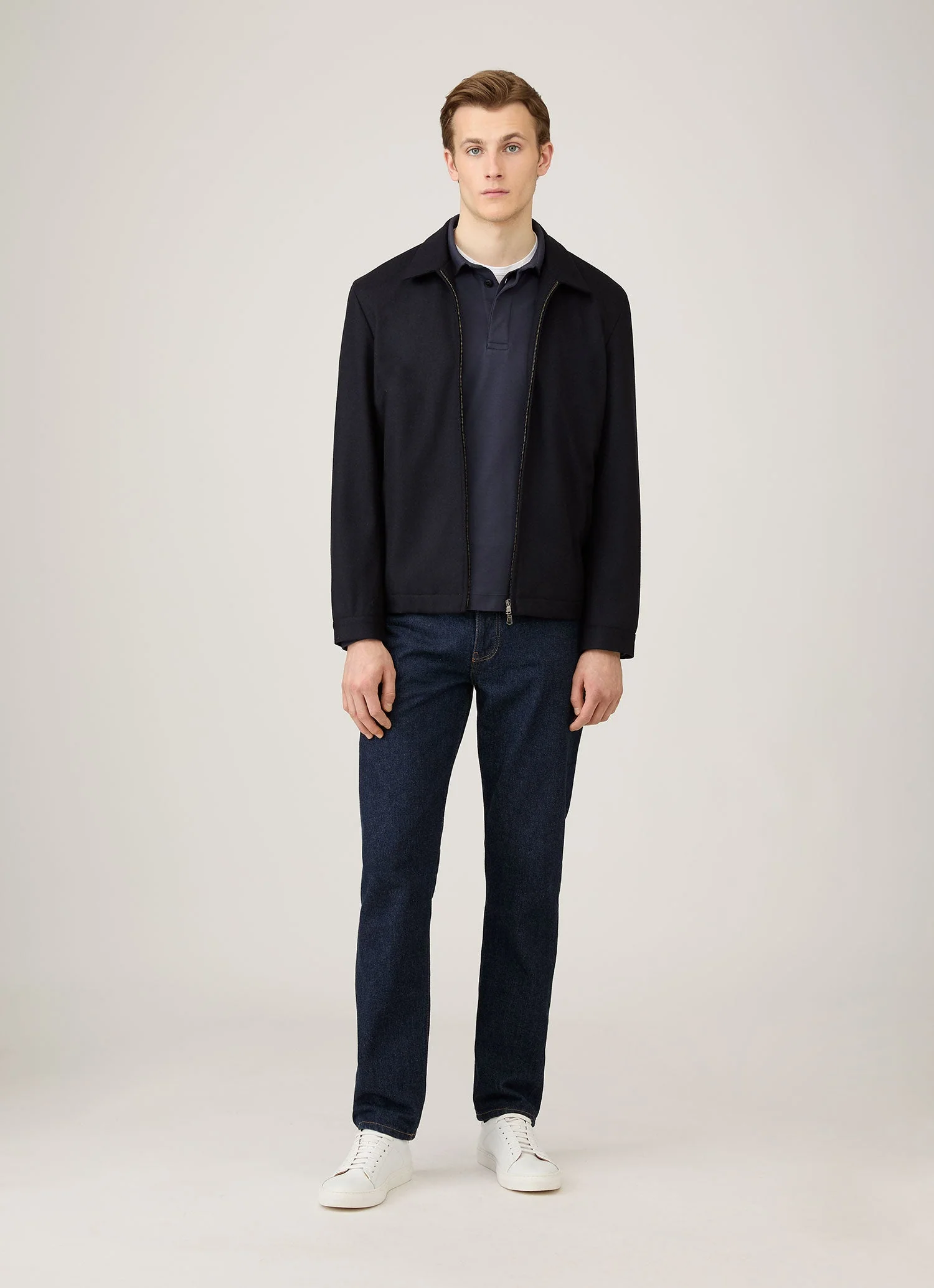 Men's Heavyweight Rugby Polo Shirt in Navy - Image 3