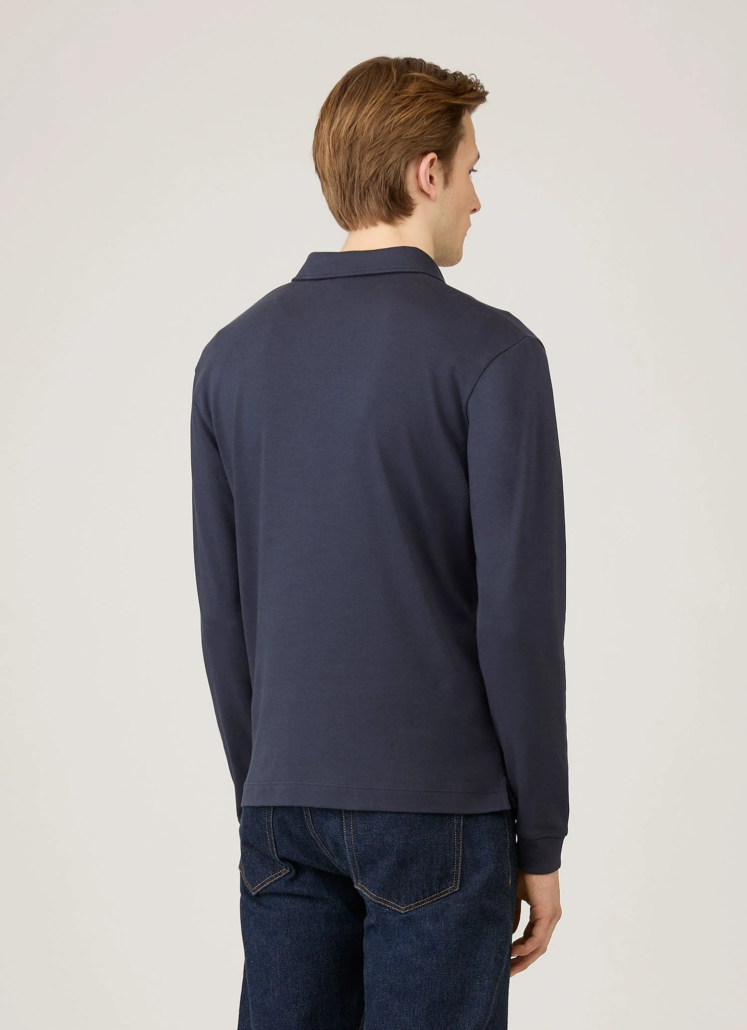 Men's Heavyweight Rugby Polo Shirt in Navy - Image 5