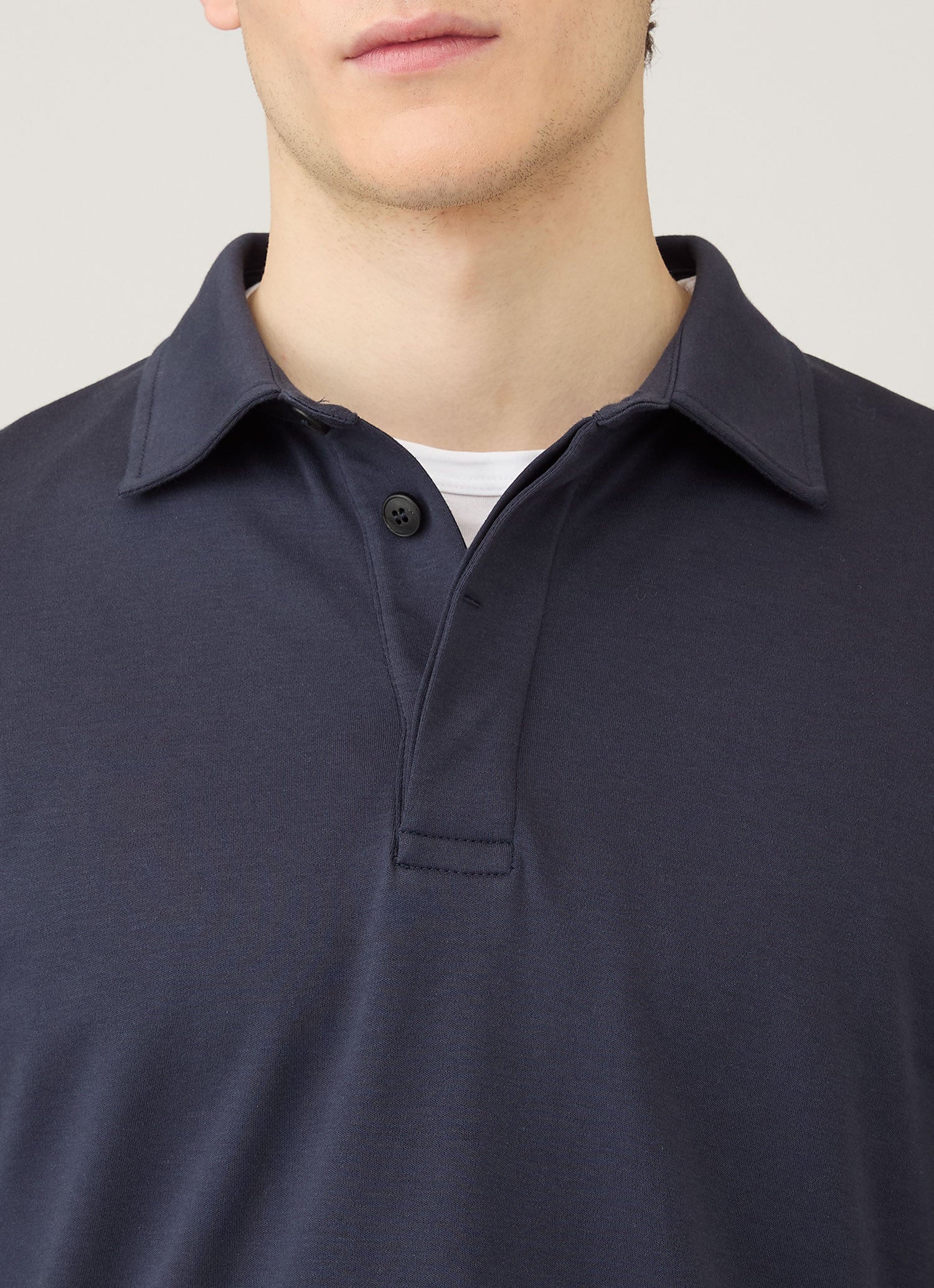 Men's Heavyweight Rugby Polo Shirt in Navy - Image 6