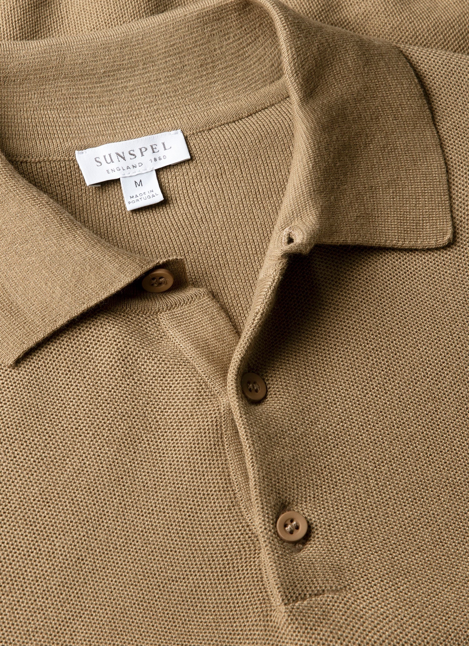 Men's Cotton Knit Polo Shirt in Dark Stone - Image 4
