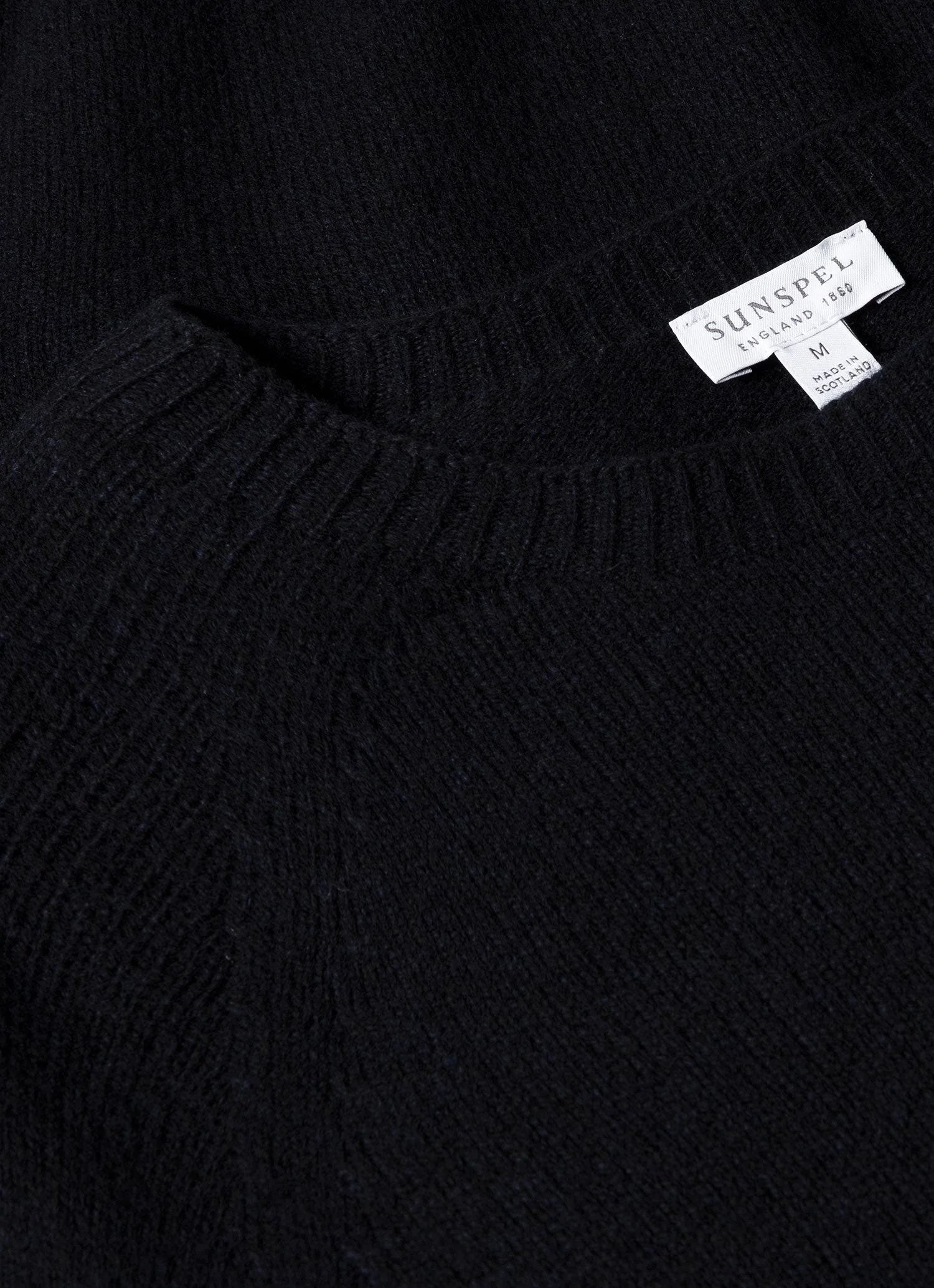 Men's Lambswool Crew Neck Jumper in Dark Navy Mouline - Image 4