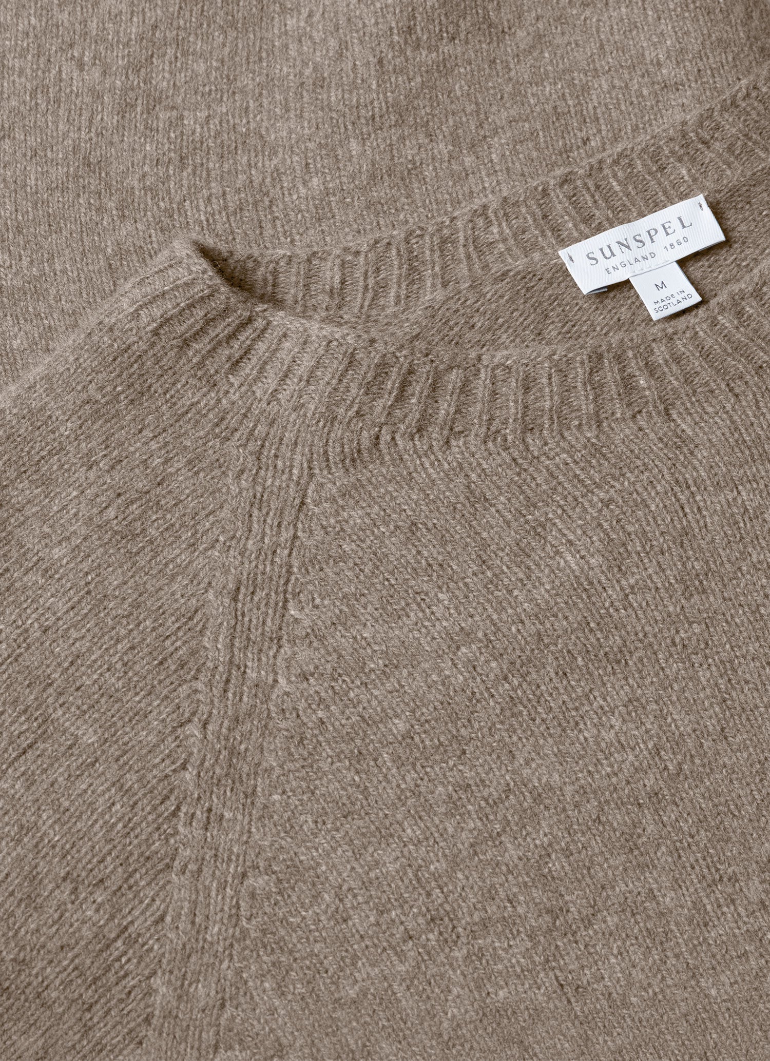 Men's Lambswool Crew Neck Jumper in Bark - Image 4