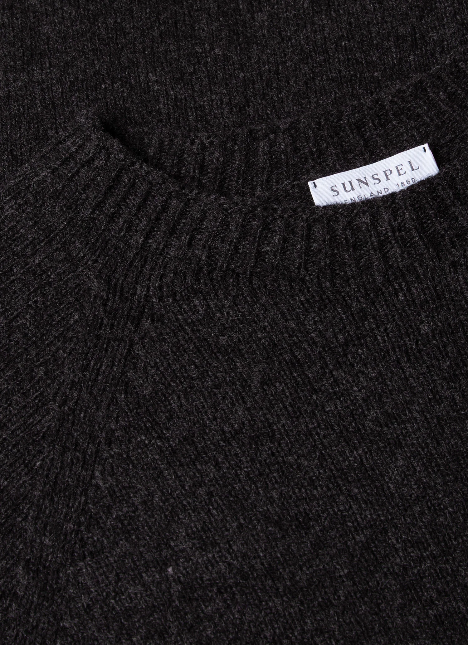 Men's Lambswool Crew Neck Jumper in Charcoal Melange - Image 4