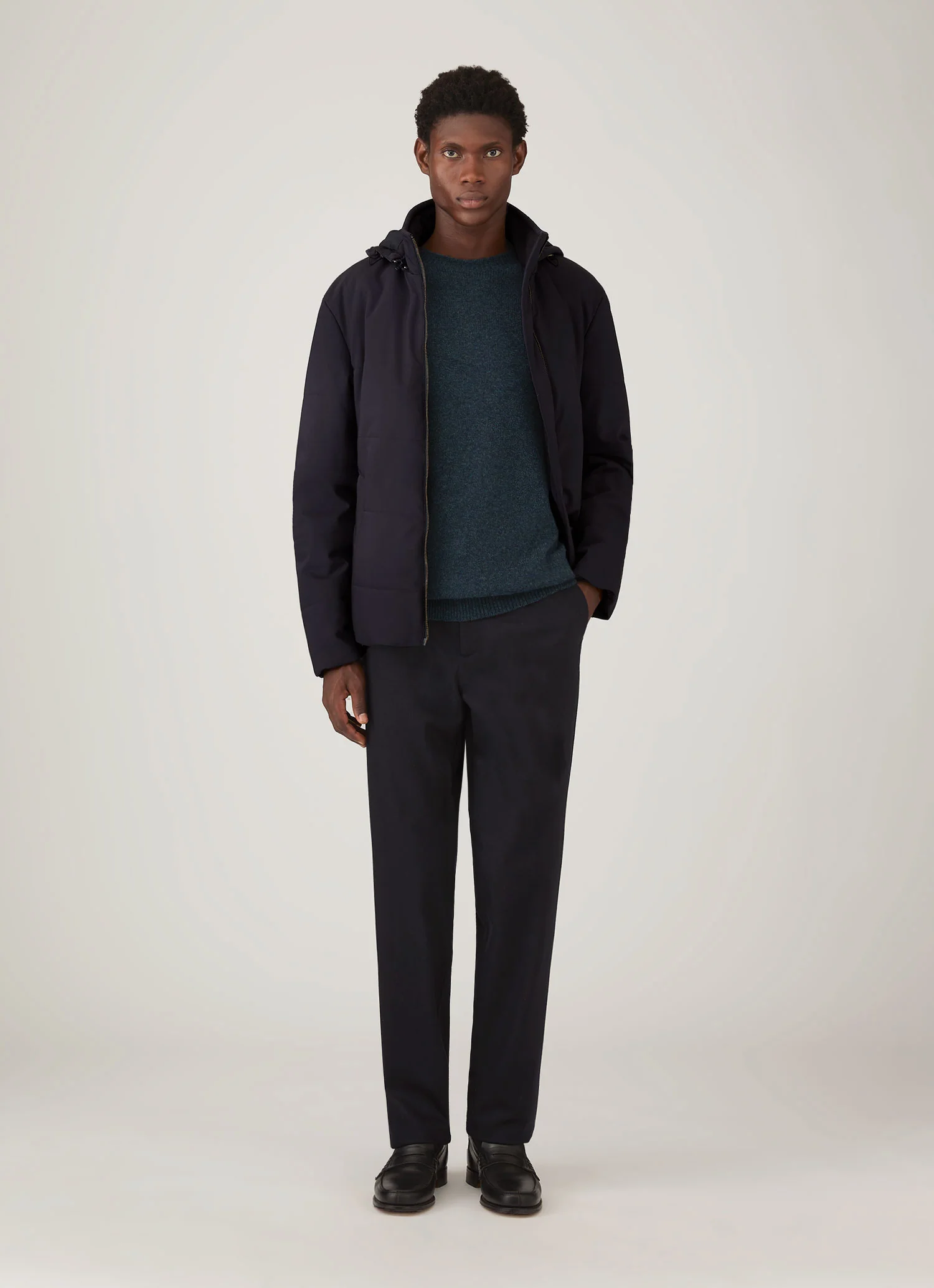 Men's Lambswool Crew Neck Jumper in Dark Petrol Twist - Image 3