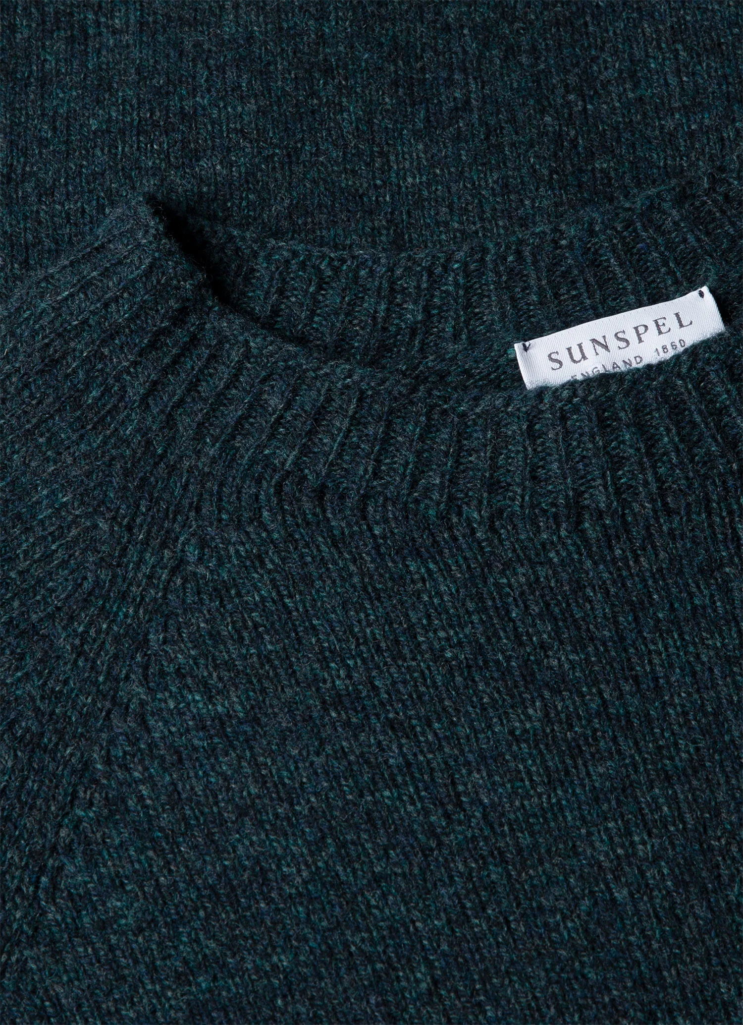 Men's Lambswool Crew Neck Jumper in Dark Petrol Twist - Image 4