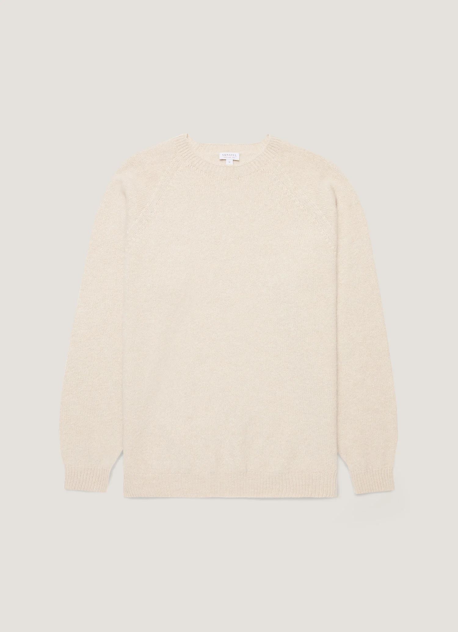 Men's Lambswool Crew Neck Jumper in Oatmeal Melange