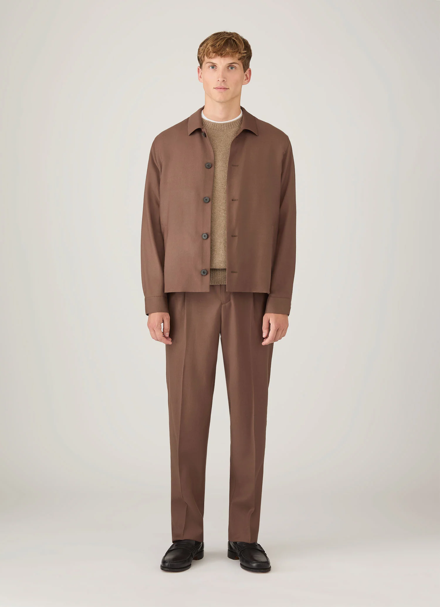 Men's Lambswool Crew Neck Jumper in Sandstone - Image 3