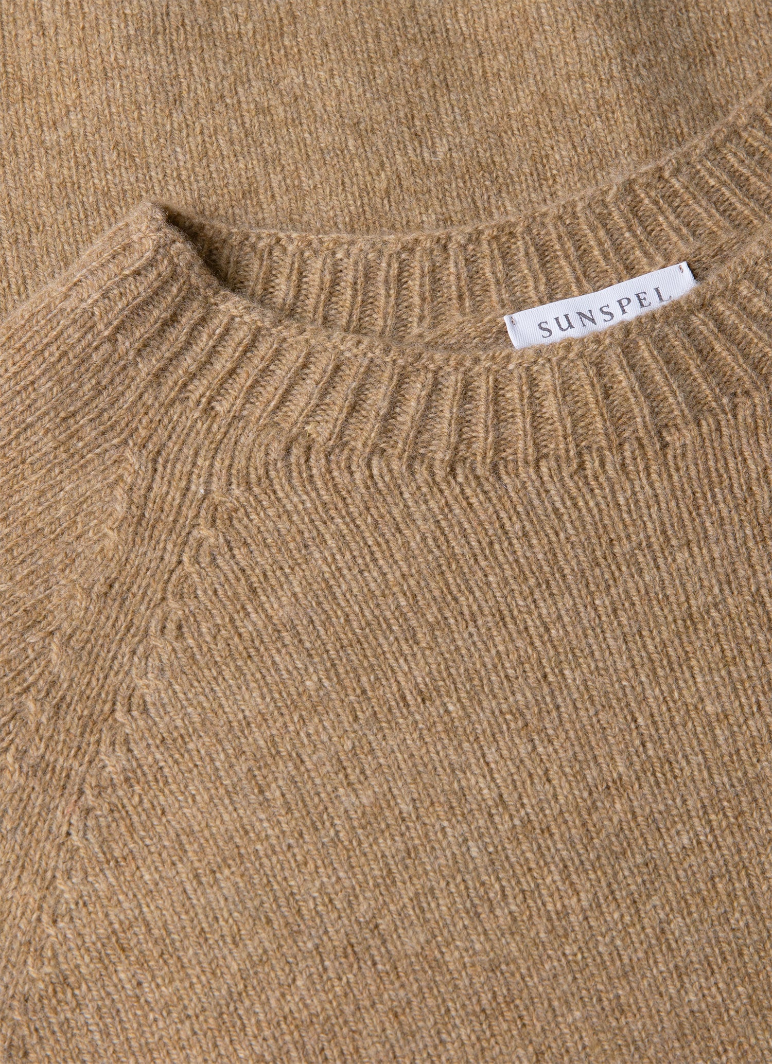 Men's Lambswool Crew Neck Jumper in Sandstone - Image 4