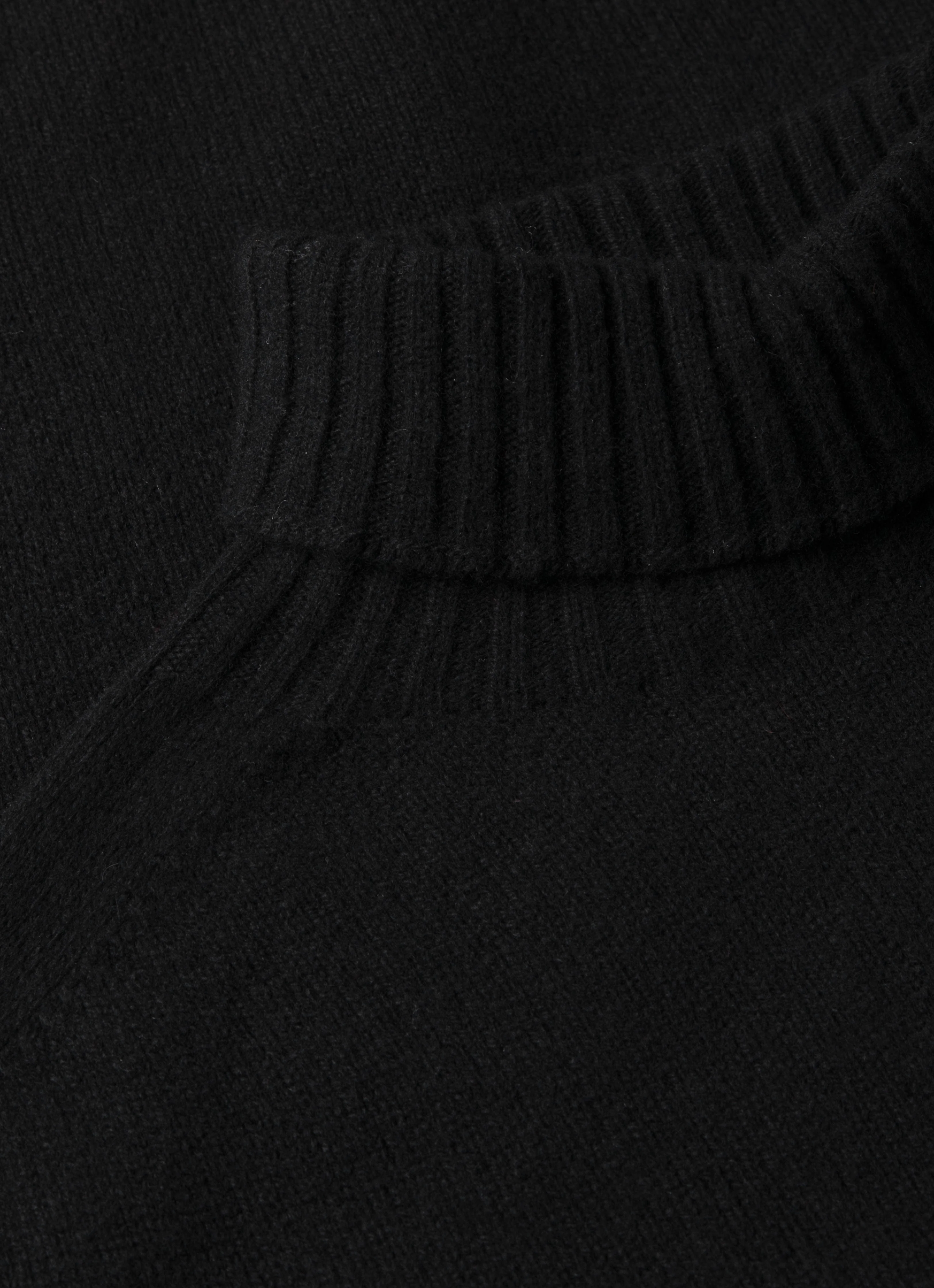 Men's Lambswool Roll Neck in Black - Image 4