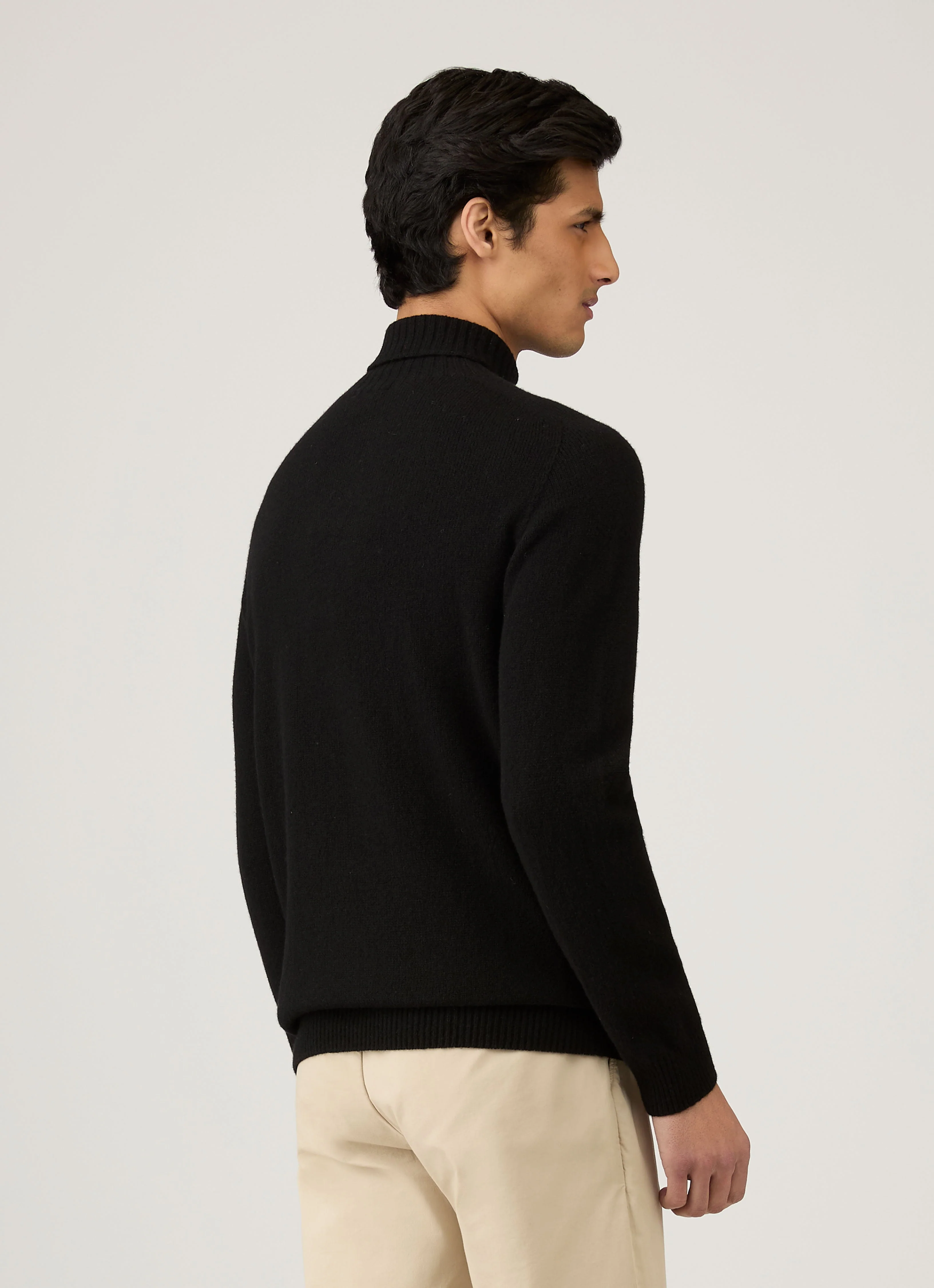Men's Lambswool Roll Neck in Black - Image 5