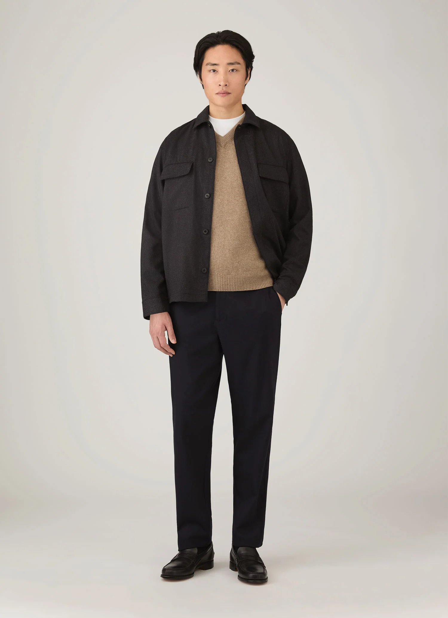 Men's Lambswool Vest in Sandstone - Image 3