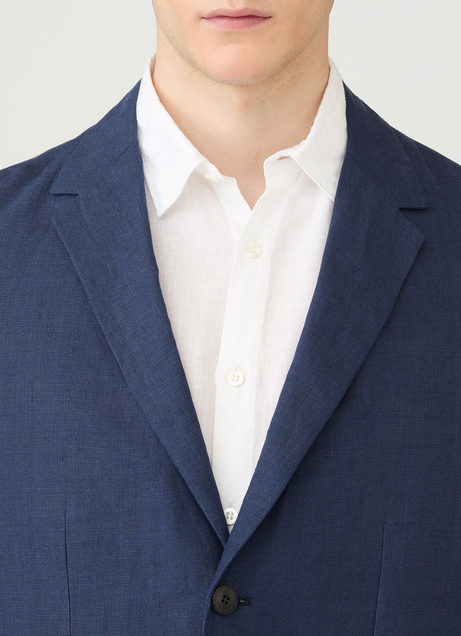 Men's Linen Blazer in Light Navy - Image 6