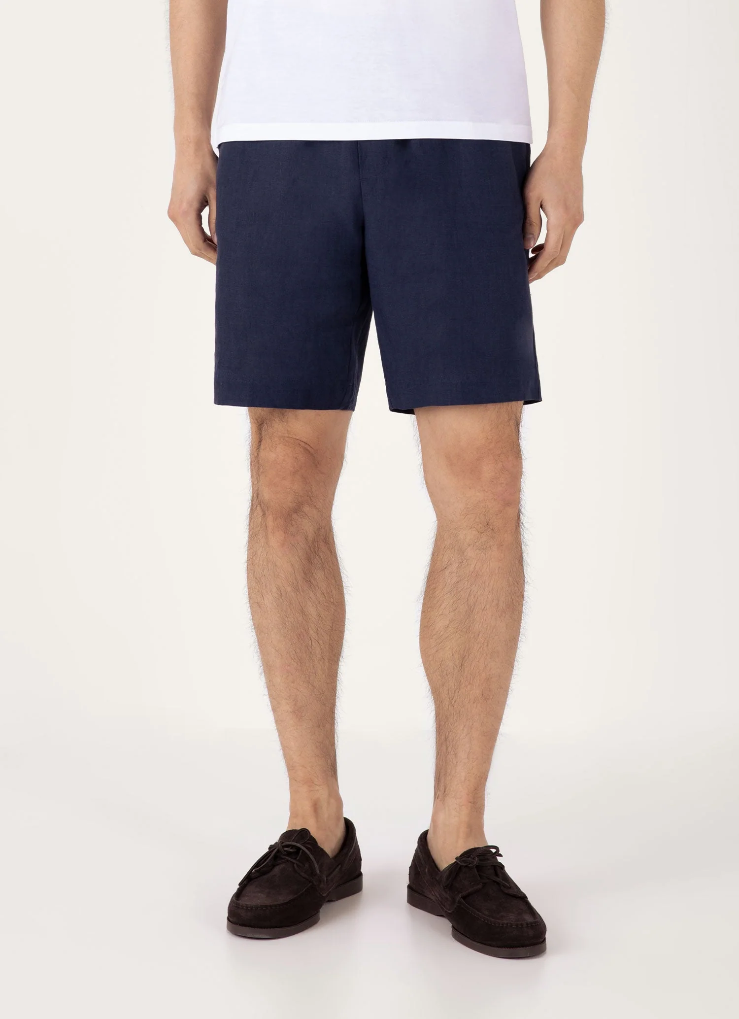 Men's Linen Drawstring Short in Light Navy - Image 2