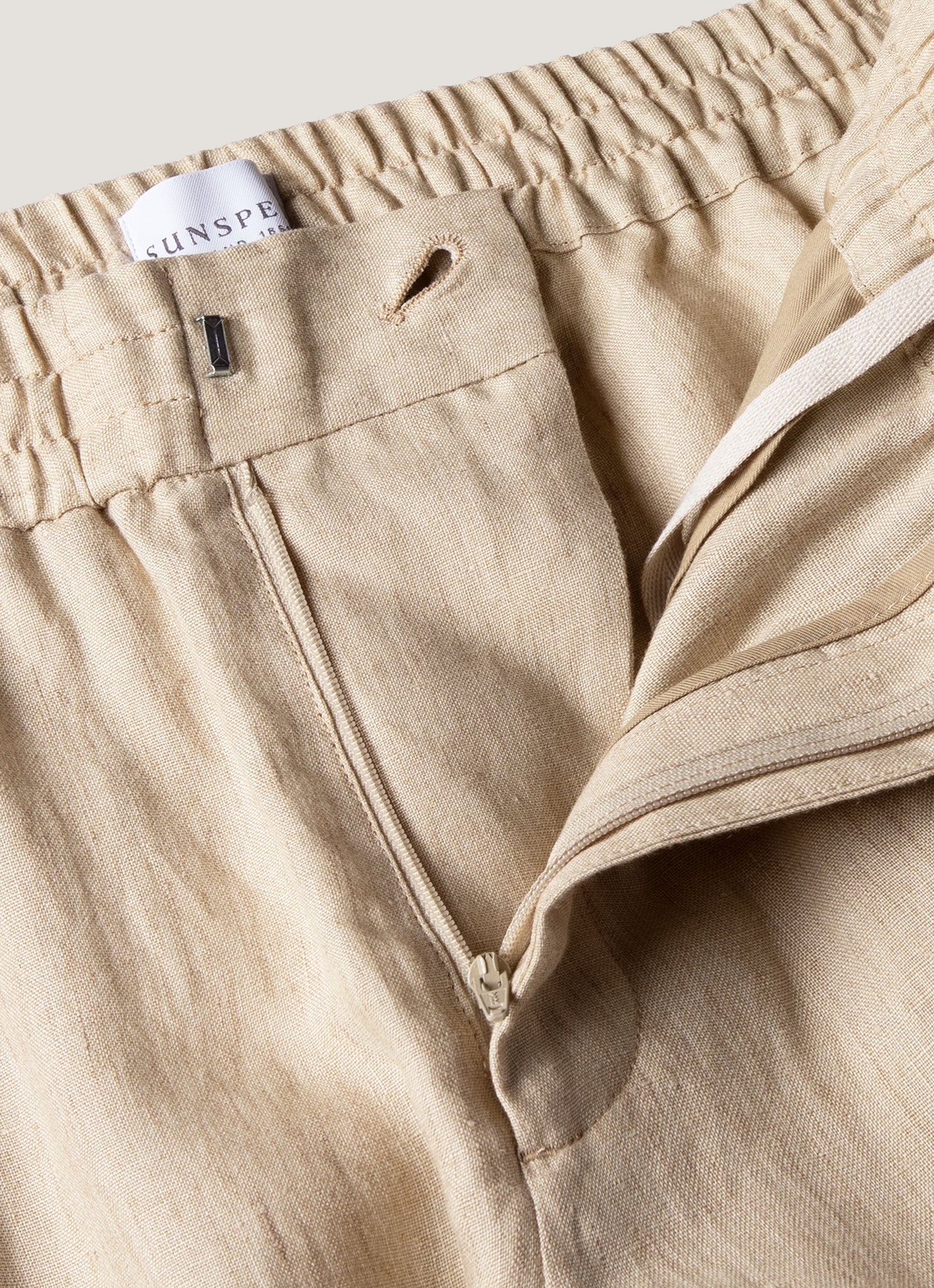 Men's Linen Drawstring Trouser in Light Sand - Image 4
