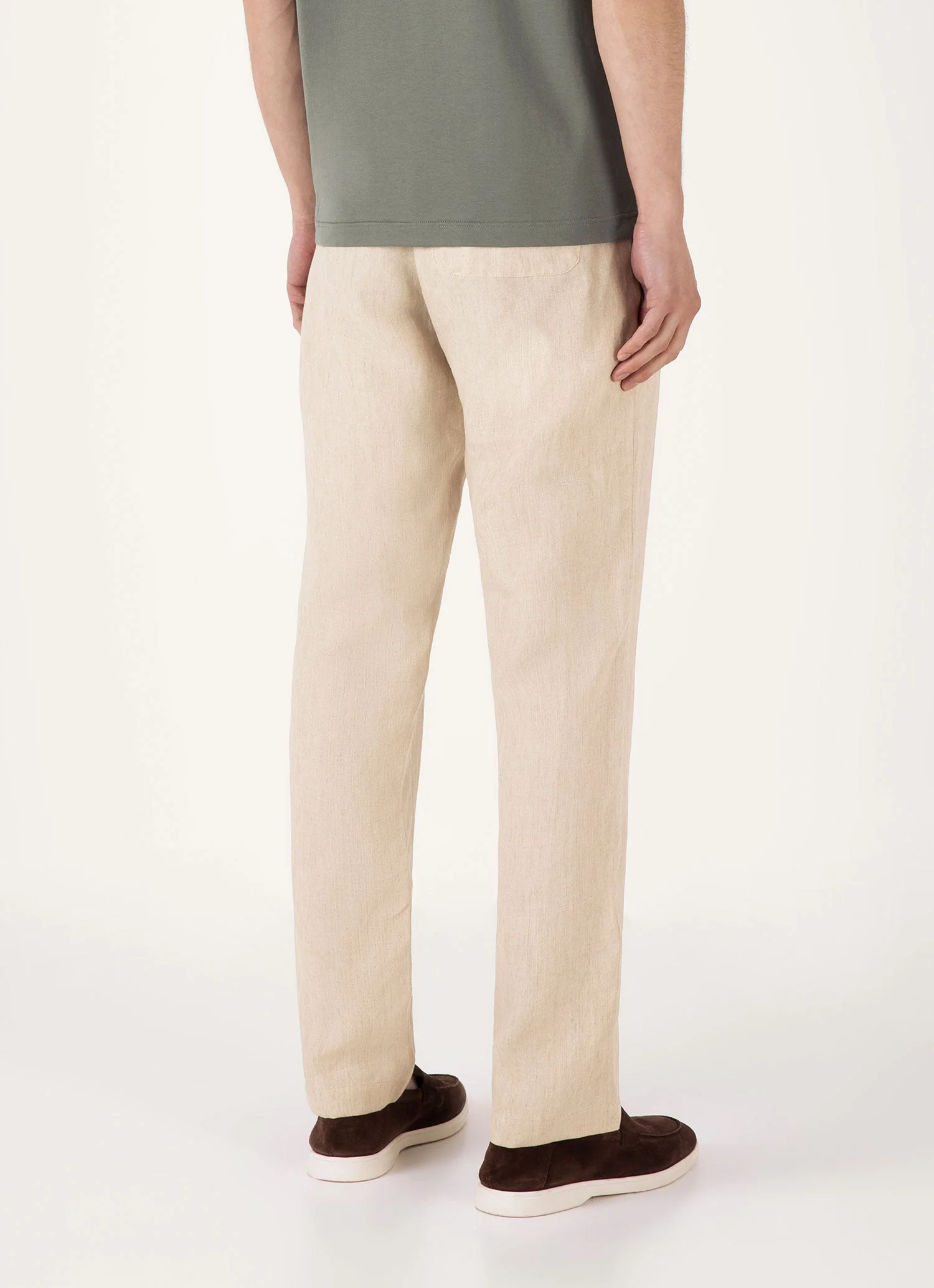 Men's Linen Drawstring Trouser in Light Sand - Image 5