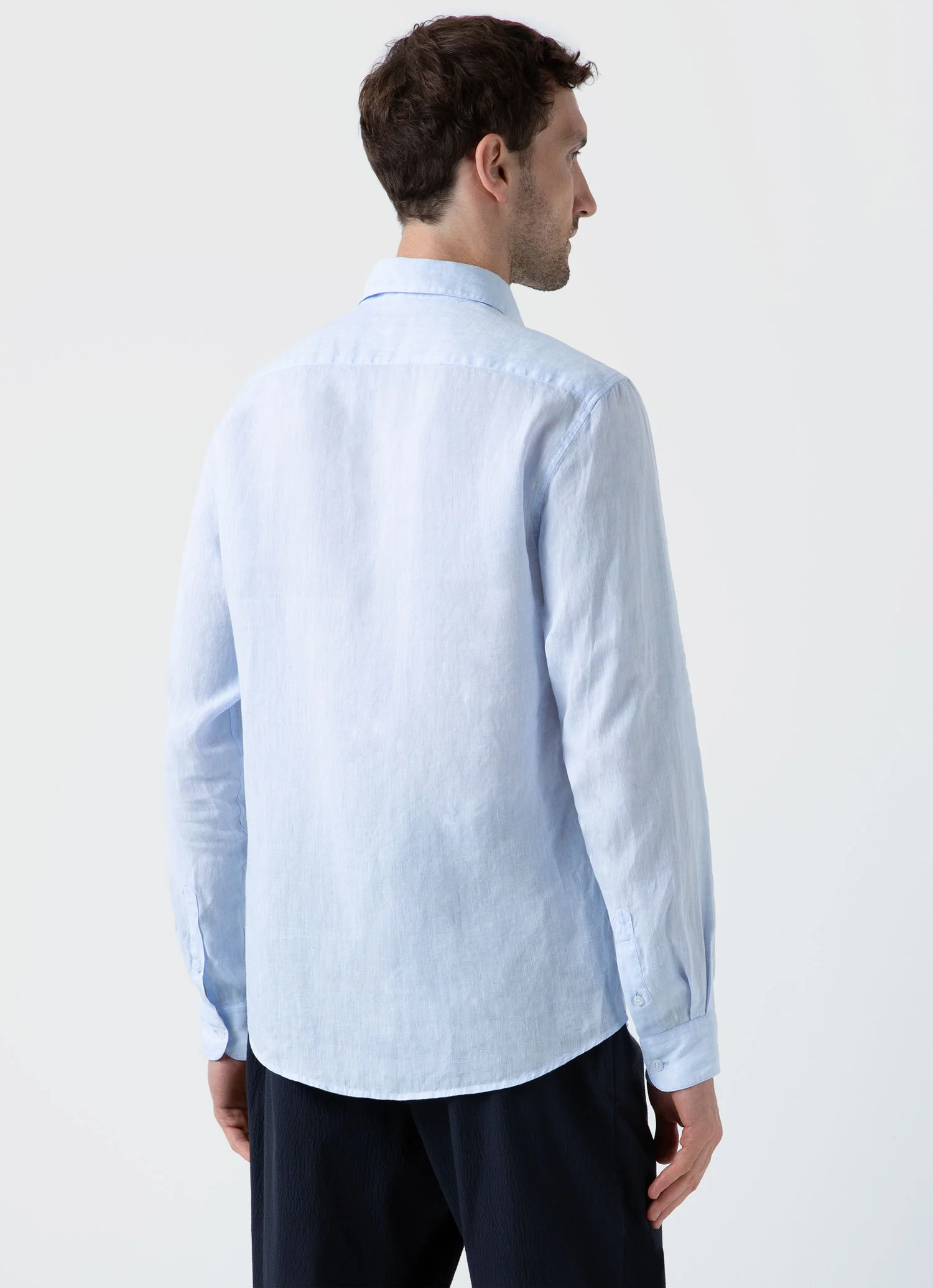 Men's Linen Shirt in Light Blue - Image 5