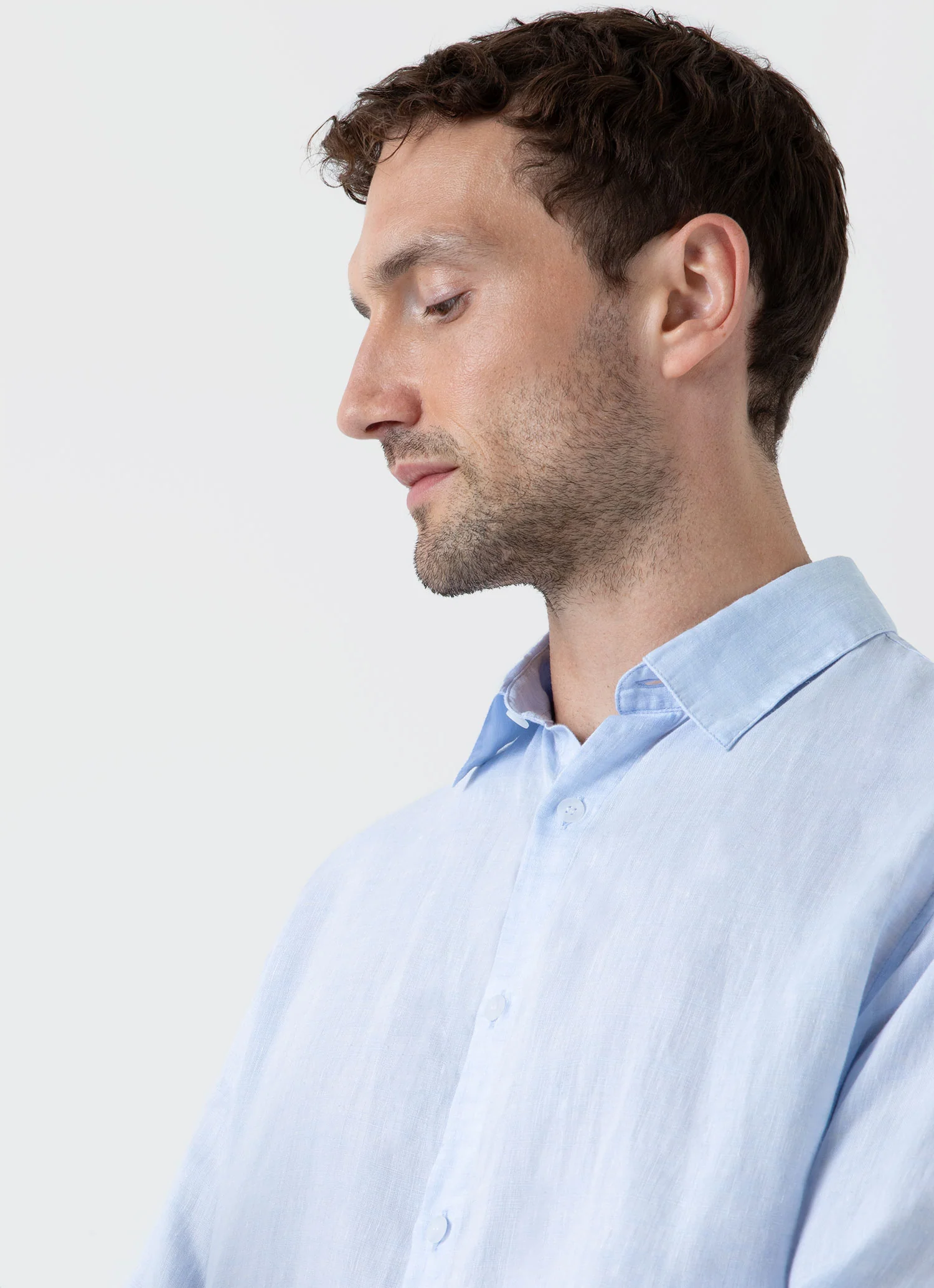 Men's Linen Shirt in Light Blue - Image 6