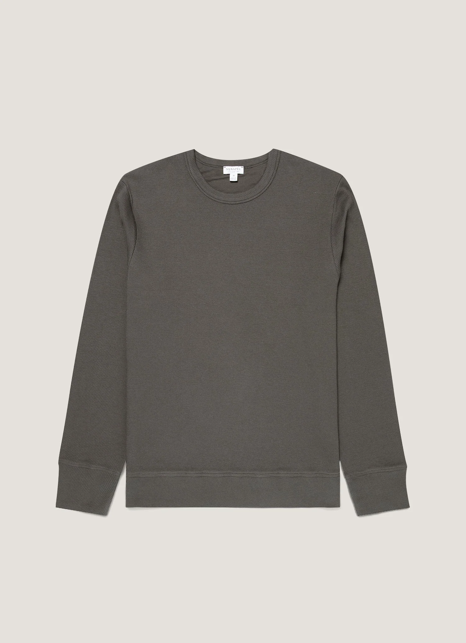 Men's Long Sleeve Cellulock Crew Neck in Charcoal