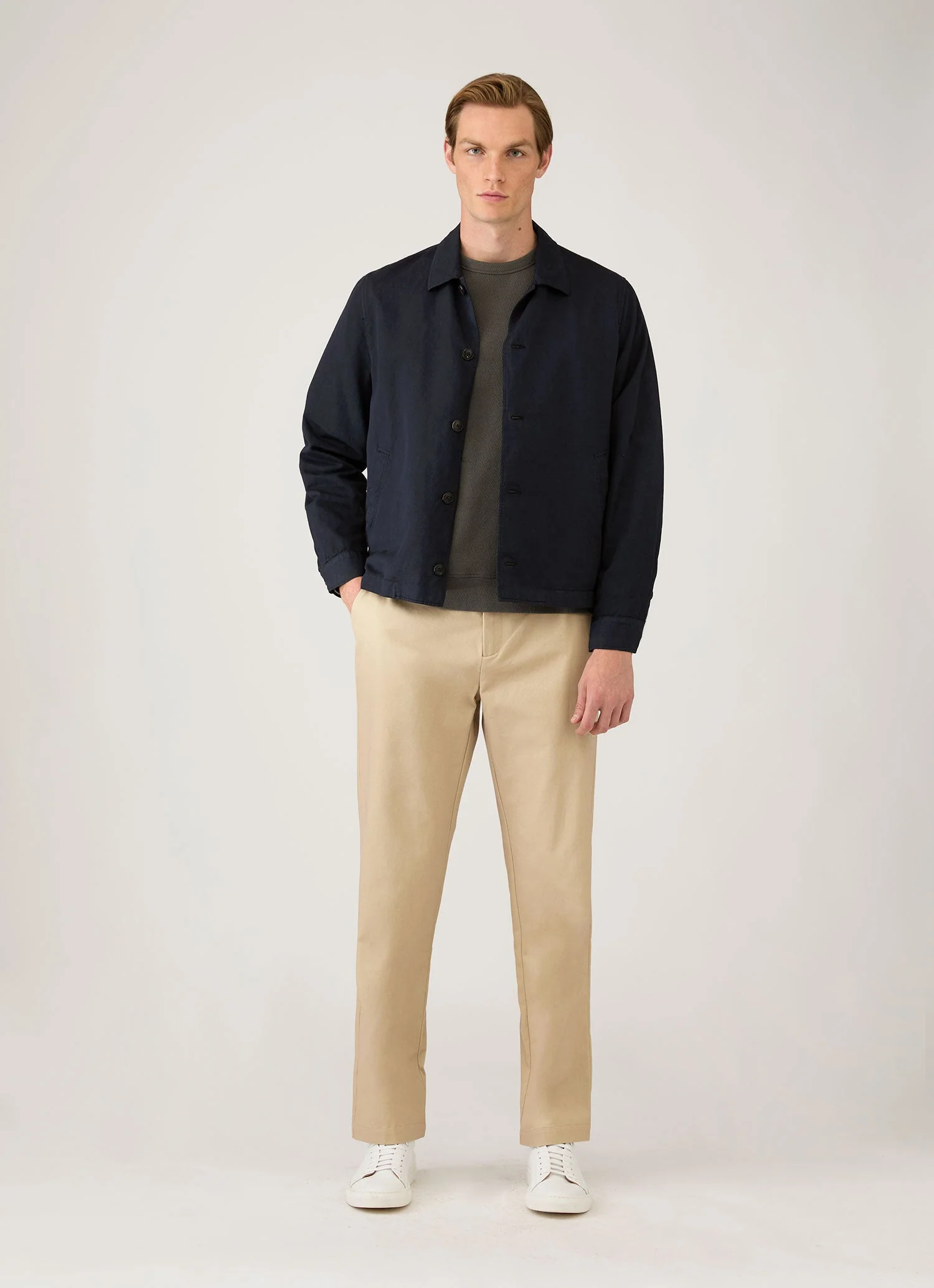Men's Long Sleeve Cellulock Crew Neck in Charcoal - Image 3