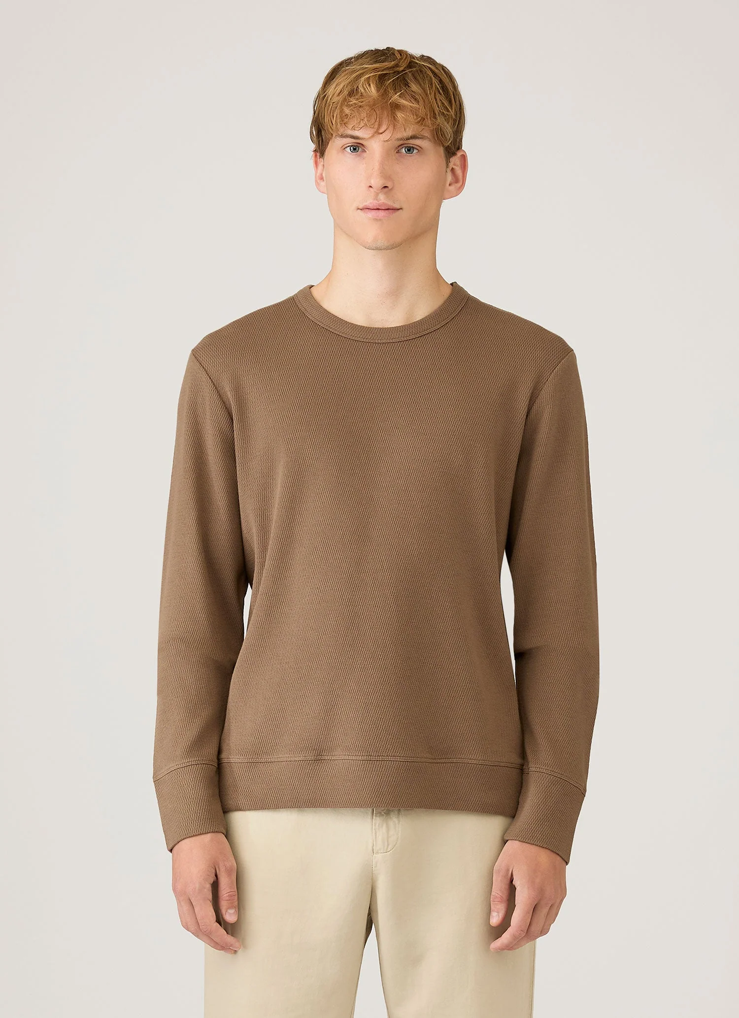 Men's Long Sleeve Cellulock Crew Neck in Dark Cedar - Image 2