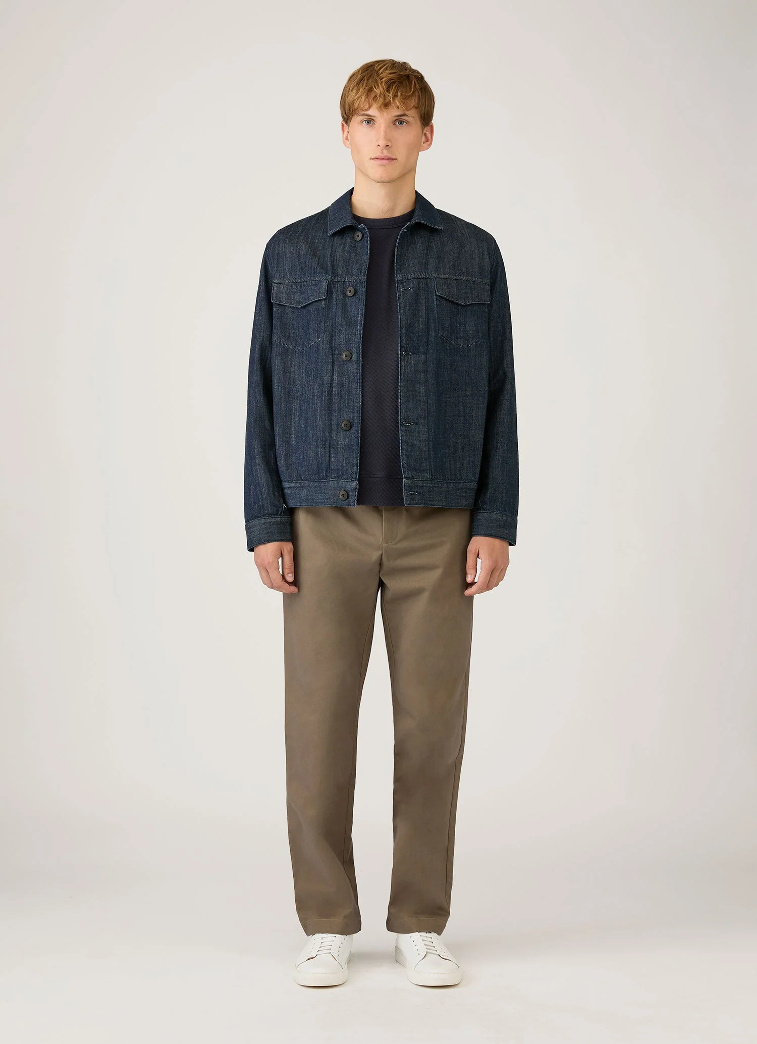 Men's Long Sleeve Cellulock Crew Neck in Navy - Image 3
