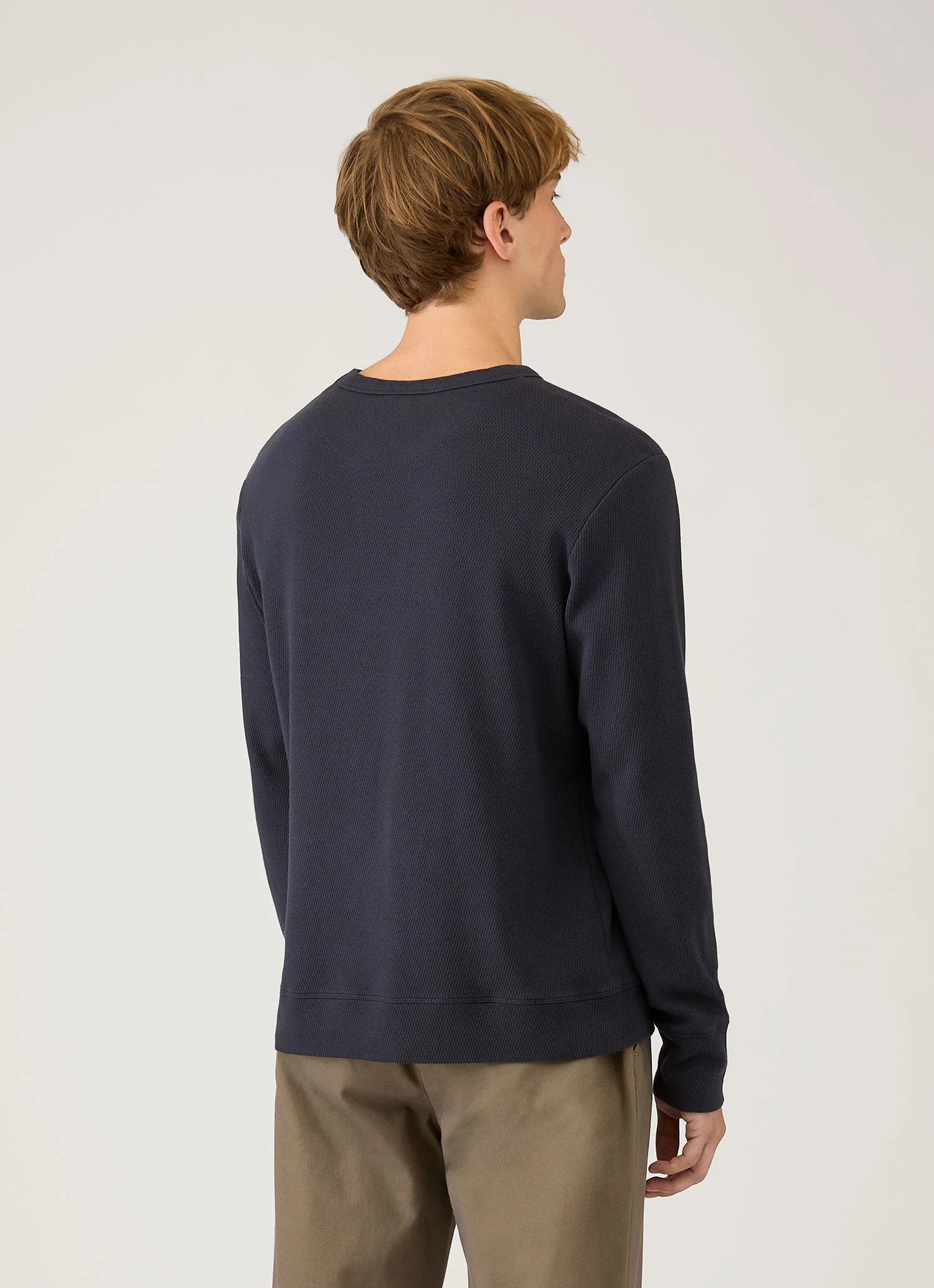 Men's Long Sleeve Cellulock Crew Neck in Navy - Image 5