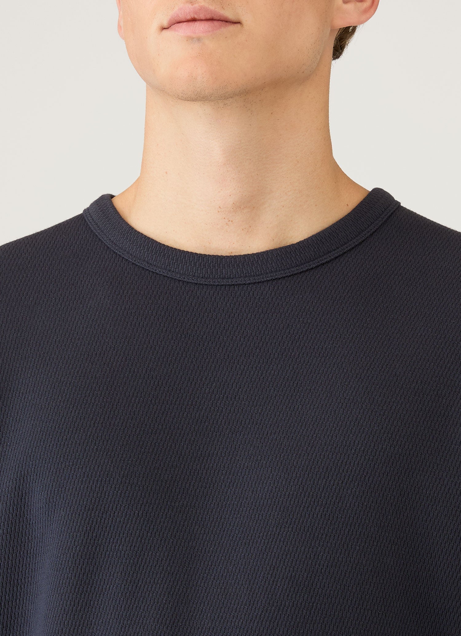 Men's Long Sleeve Cellulock Crew Neck in Navy - Image 6