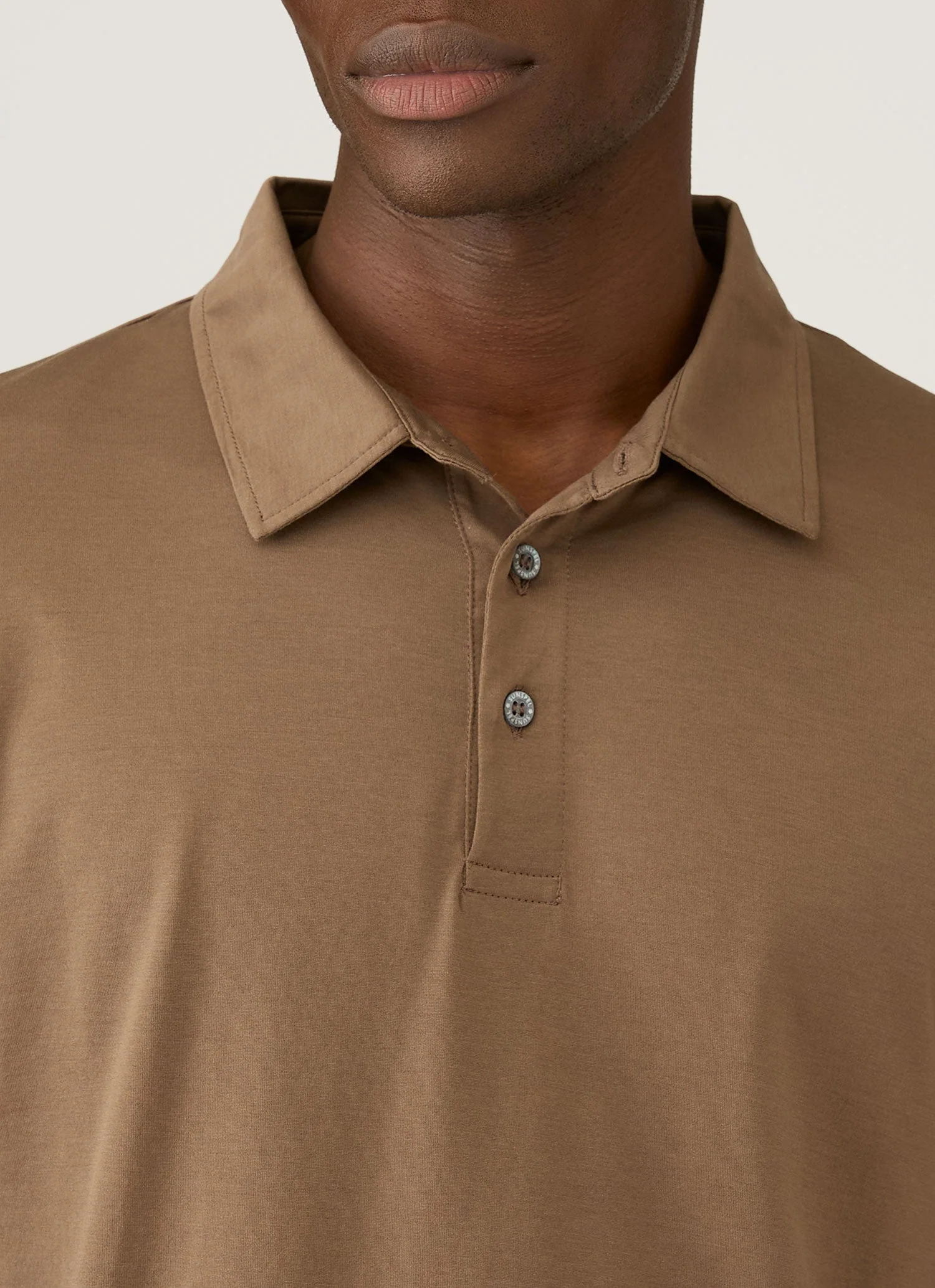Men's Long Sleeve Classic Jersey Polo Shirt in Dark Cedar - Image 6