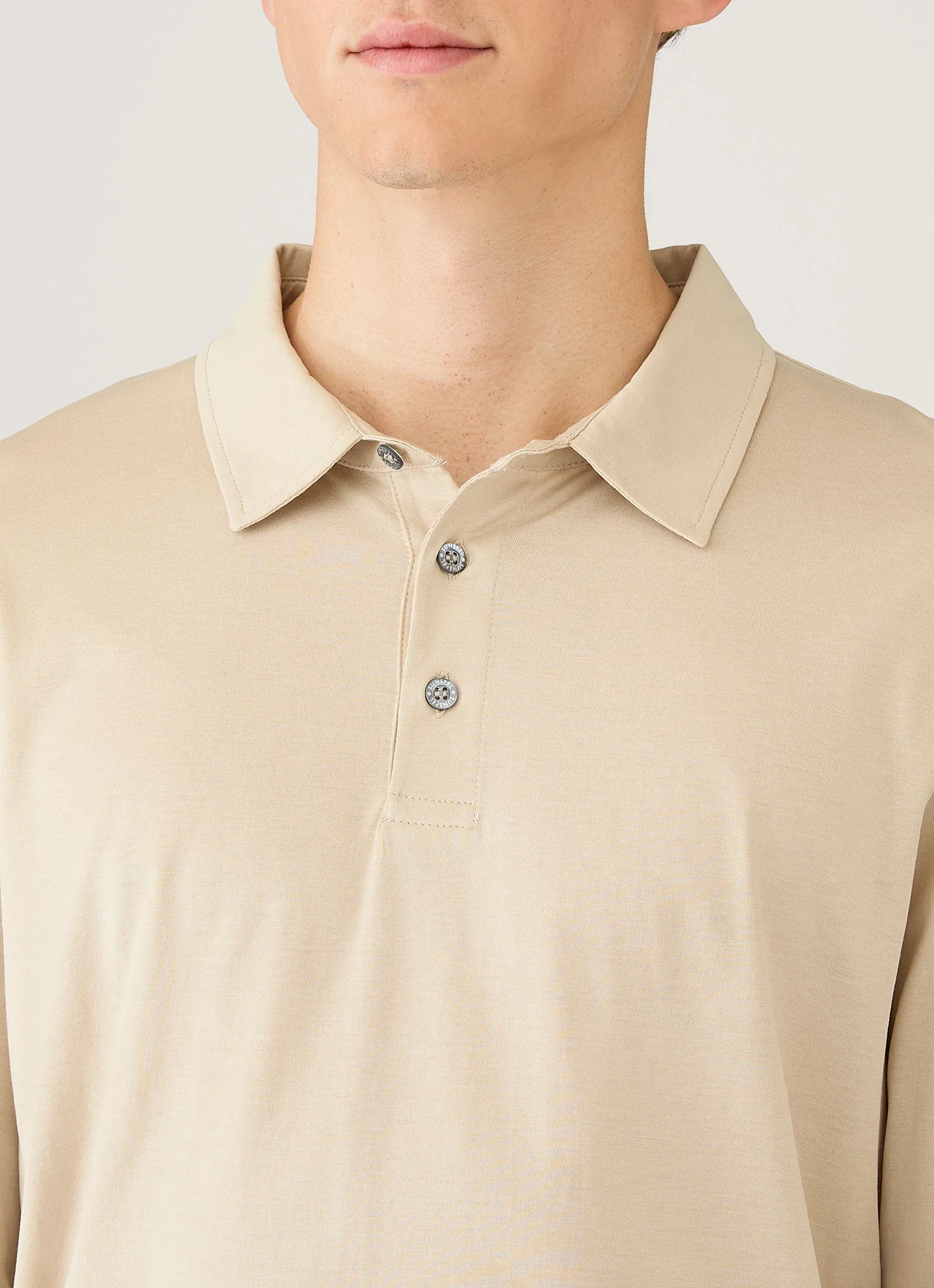 Men's Long Sleeve Classic Jersey Polo Shirt in Hazelwood - Image 6